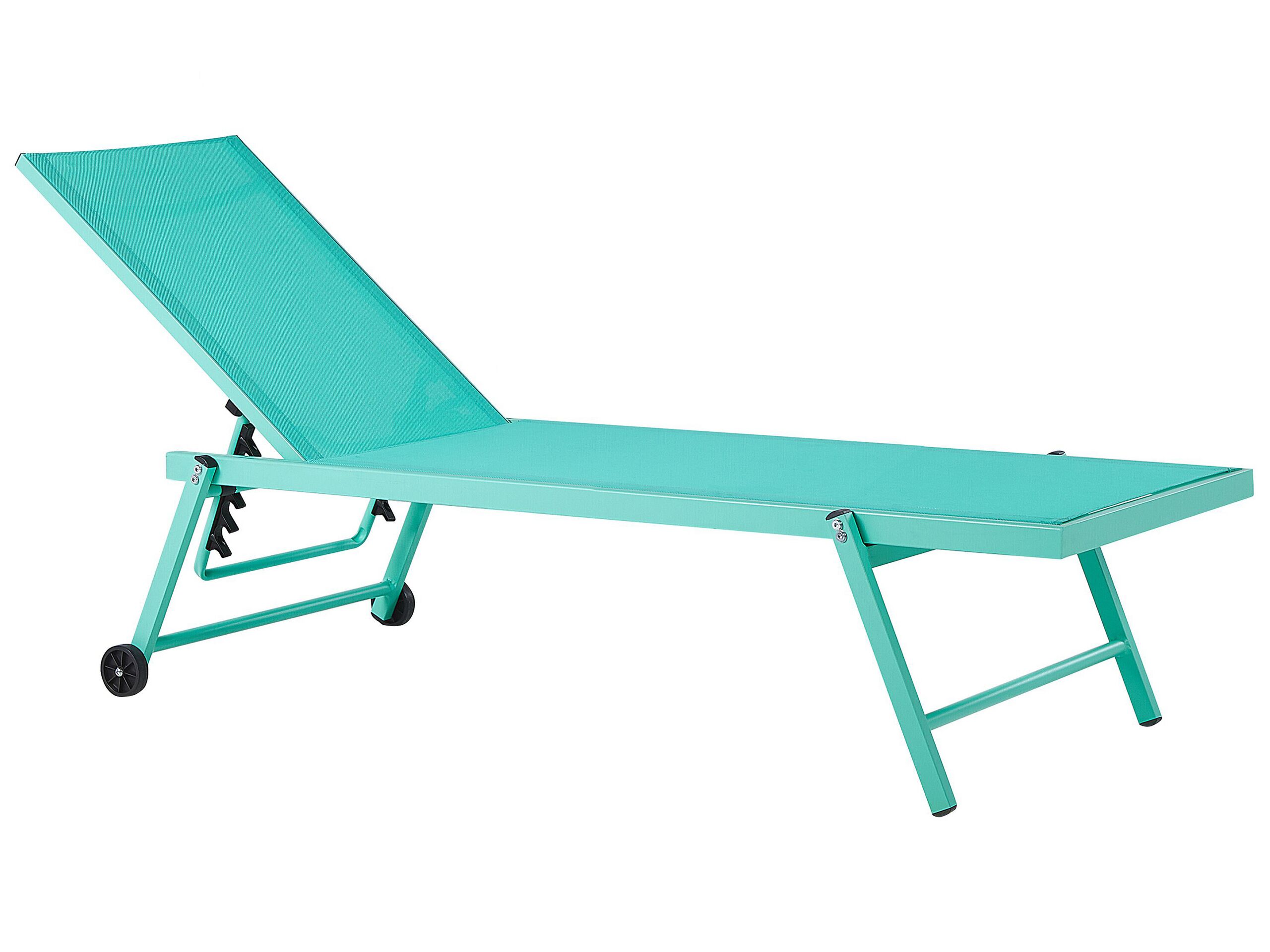 Aluminium Reclining Sun Lounger Turquois PORTOFINO - Gemini Interiors