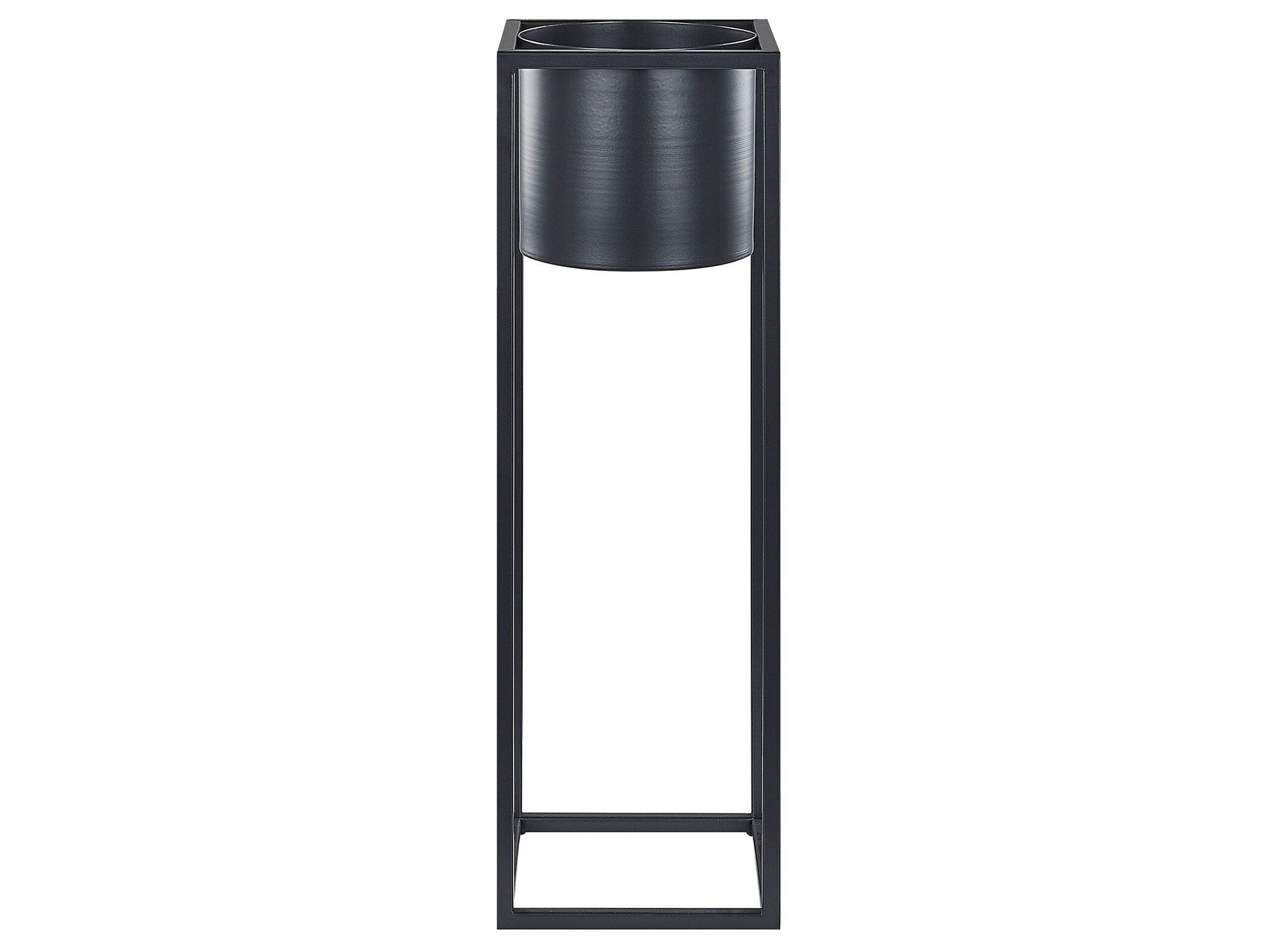 Metal Plant Pot Stand 15 x 15 x 50 cm Black IDRA - Gemini Interiors