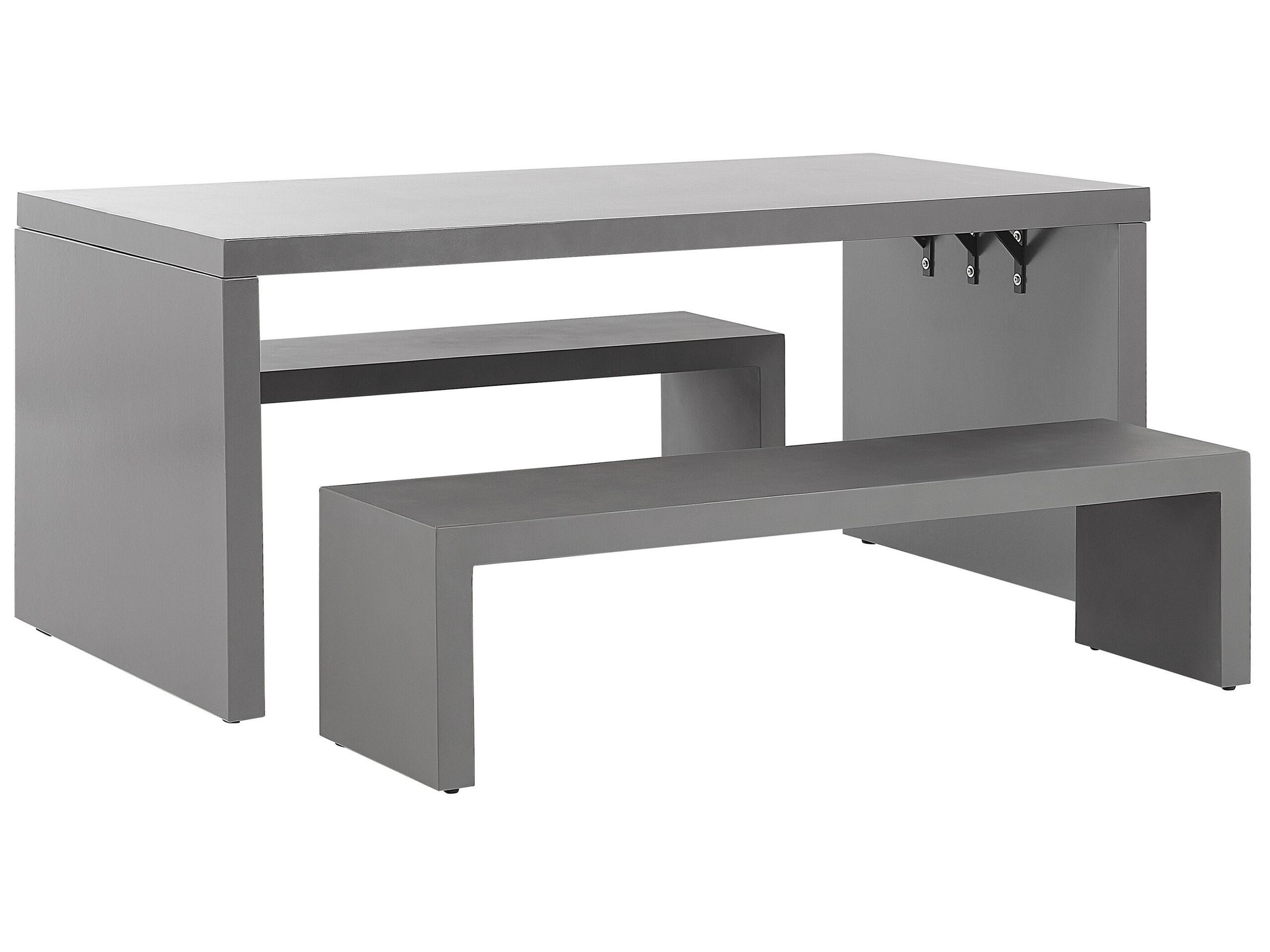 4 Seater Concrete Garden Dining Set U Shaped Table Grey TARANTO - Gemini Interiors