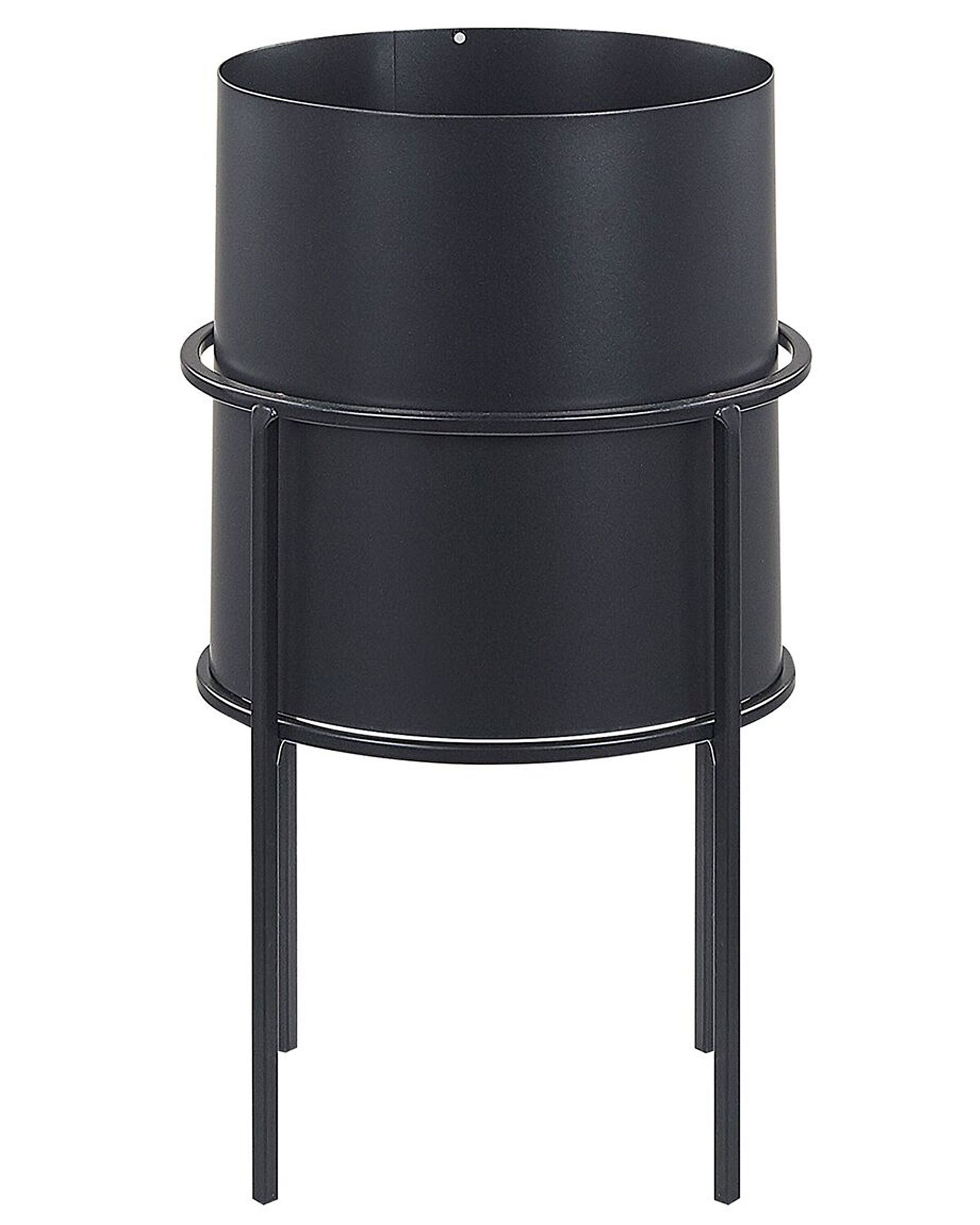 Metal Plant Pot Stand 16 x 16 x 28 cm Black MILEA - Gemini Interiors