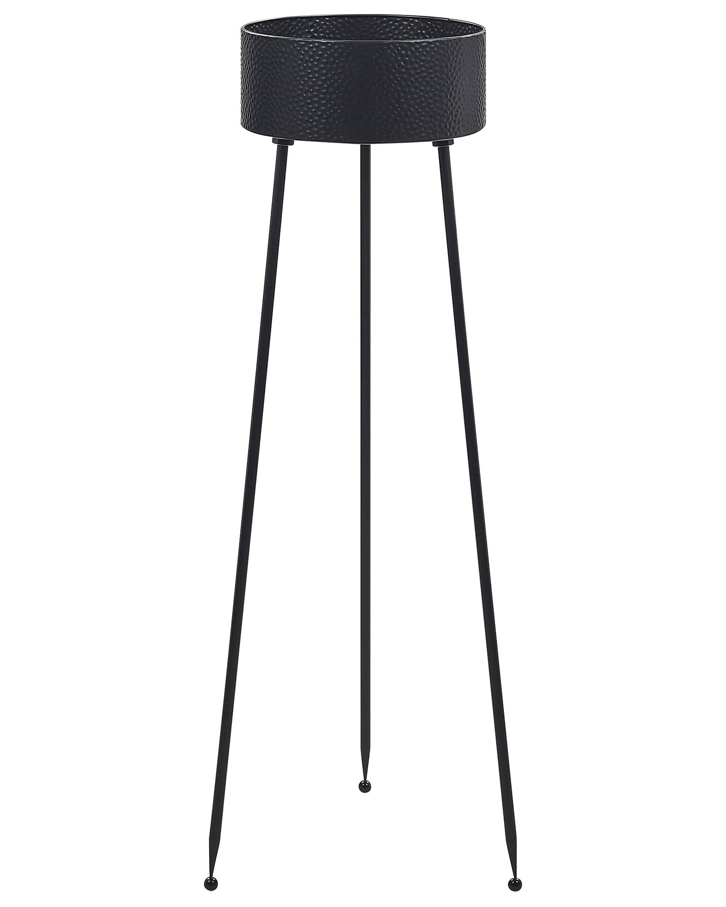 Metal Plant Pot Stand 33 x 31 x 88 cm Black LEIKA - Gemini Interiors