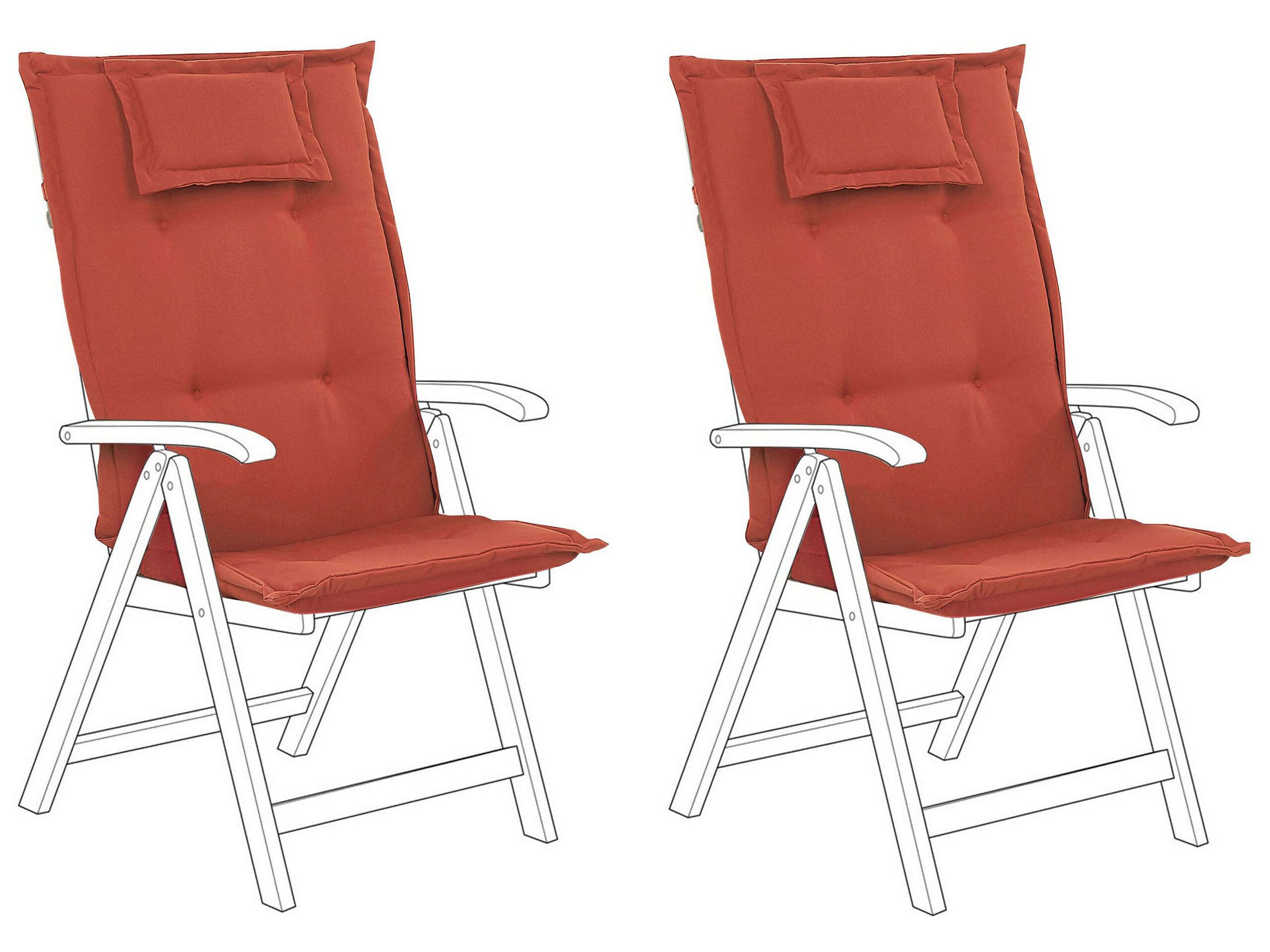 Set of 2 Outdoor Seat/Back Cushions Red TOSCANA/JAVA - Gemini Interiors
