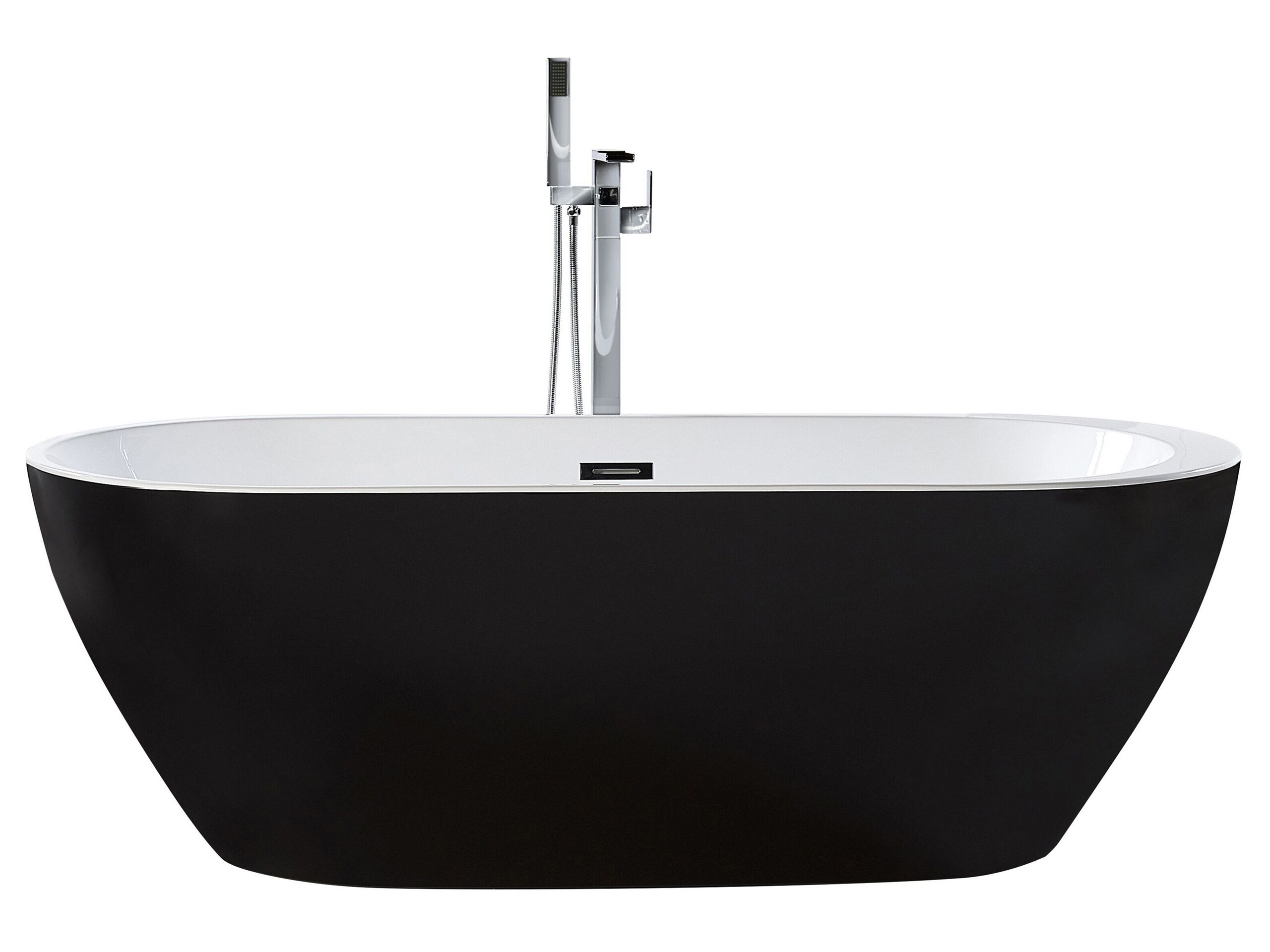 Freestanding Bath 1600 x 750 mm Black NEVIS - Gemini Interiors