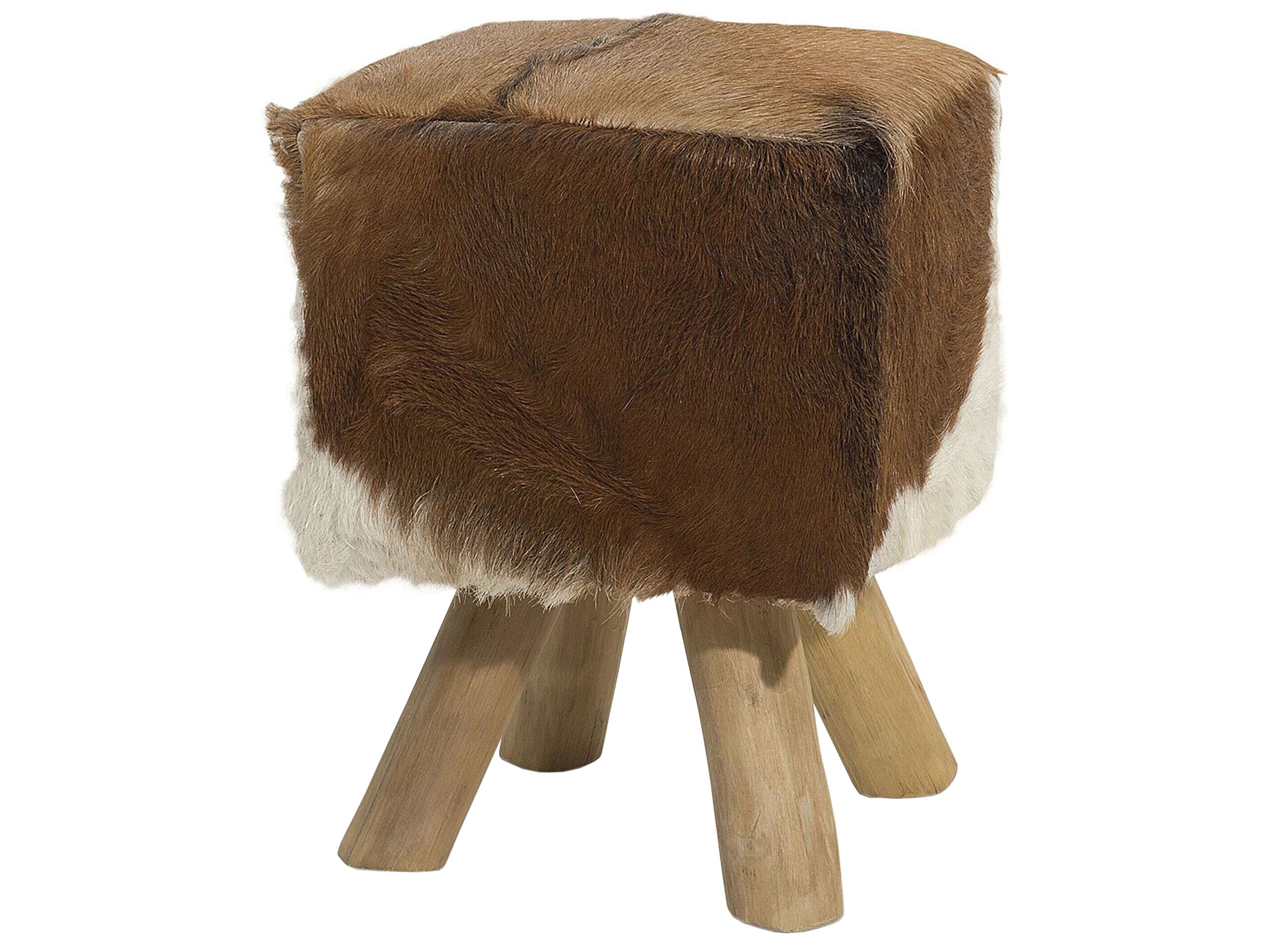 Lambskin Leather Footstool DALTON - Gemini Interiors