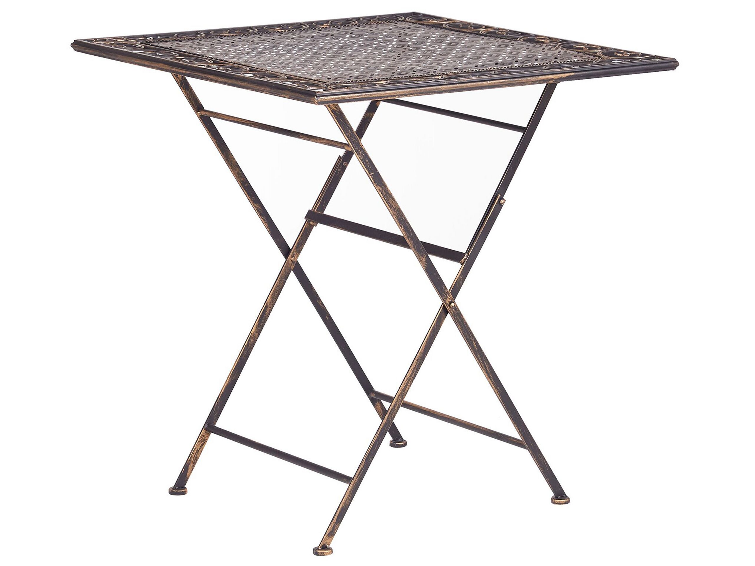 Metal Garden Bistro Table 70 x 70 cm Black BORMIO - Gemini Interiors