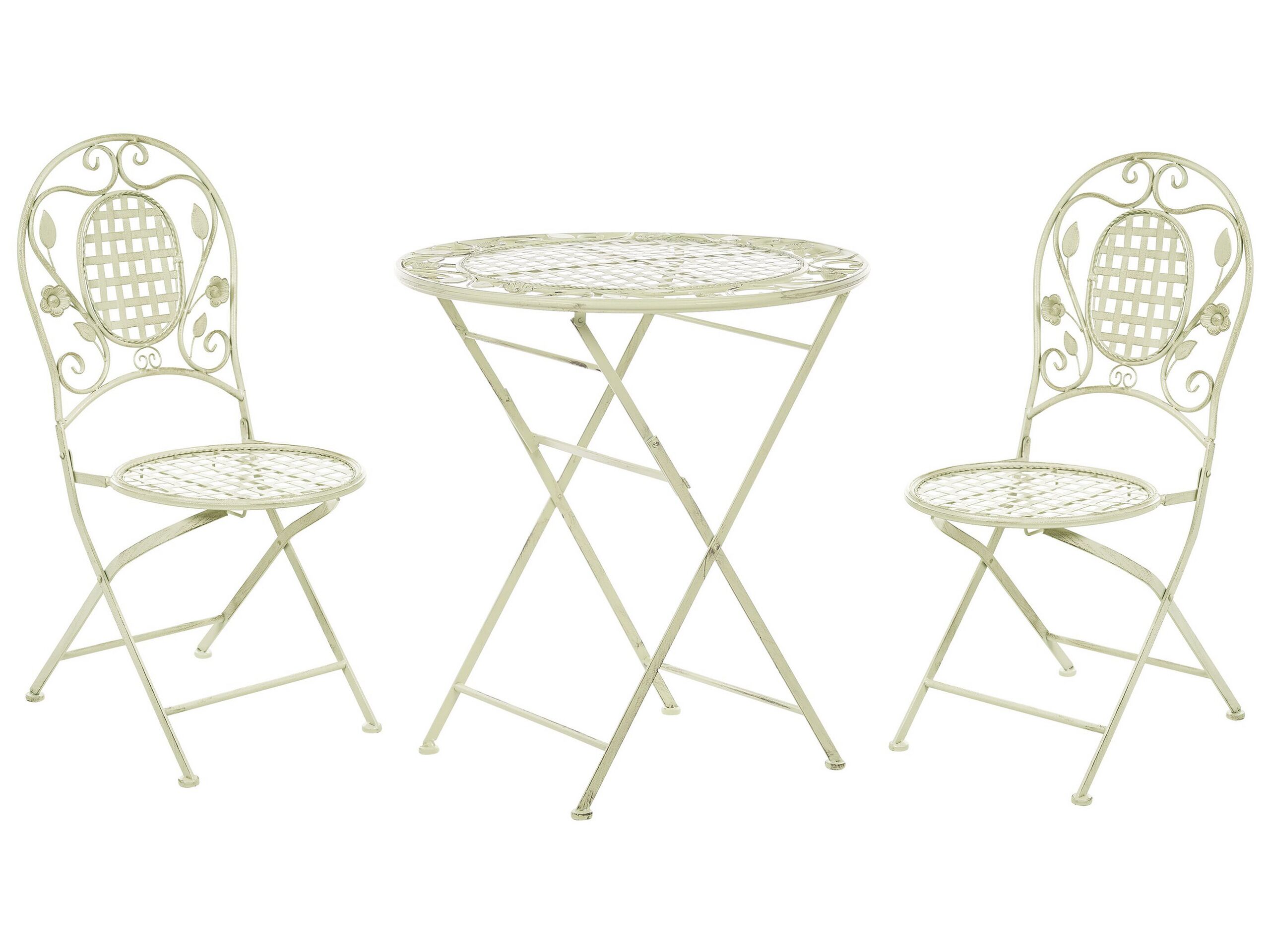 Metal Garden Bistro Set Light Green BIVIO - Gemini Interiors