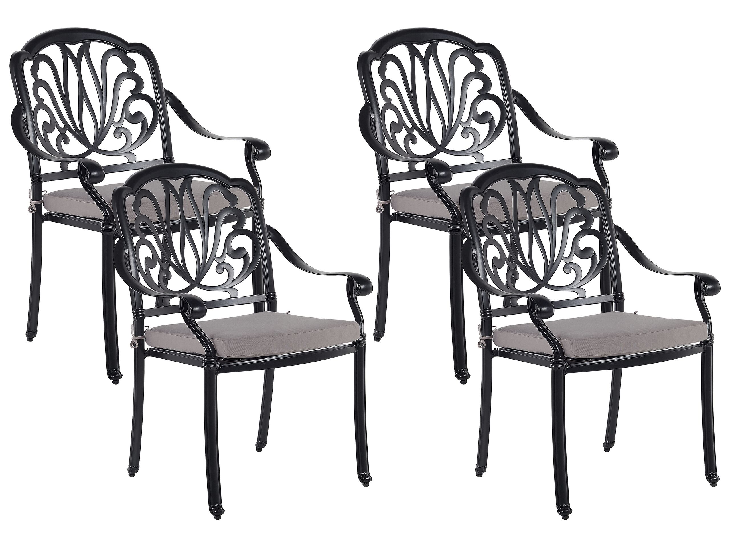 Set of 4 Garden Chairs Black ANCONA - Gemini Interiors
