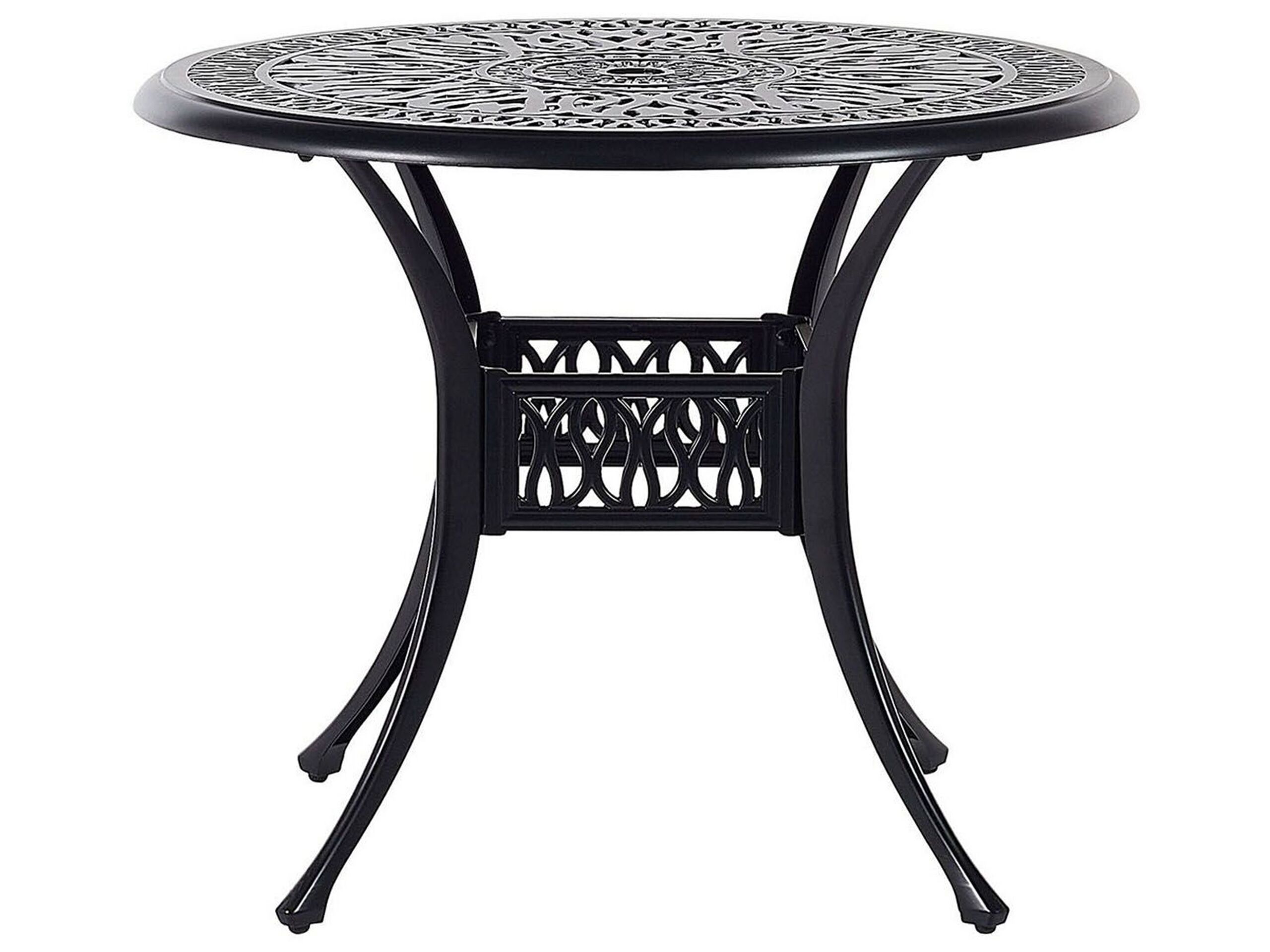 Round Garden Dining Table âŒ€ 90 cm Black ANCONA - Gemini Interiors
