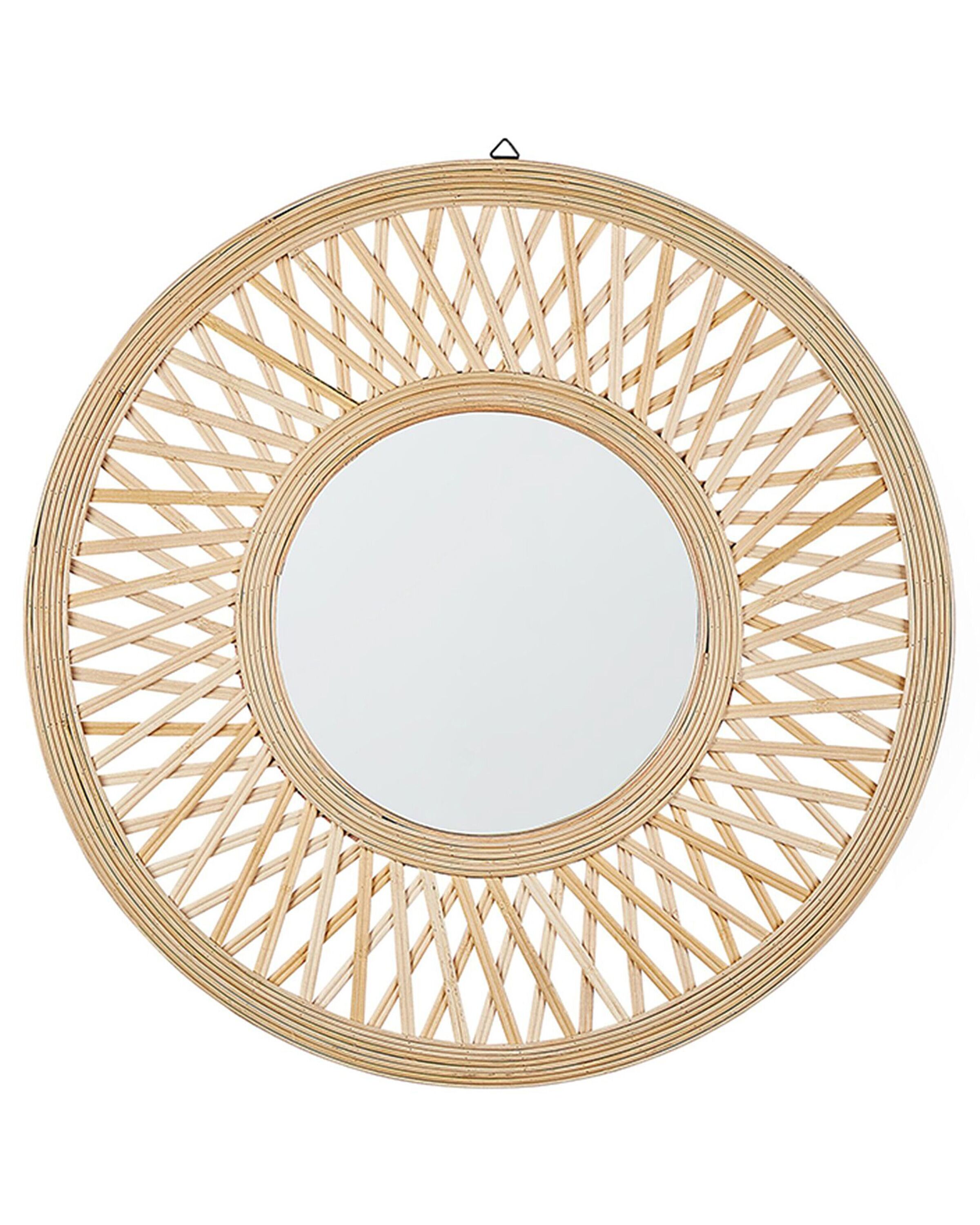 Round Bamboo Wall Mirror 60cm Natural - Gemini Interiors