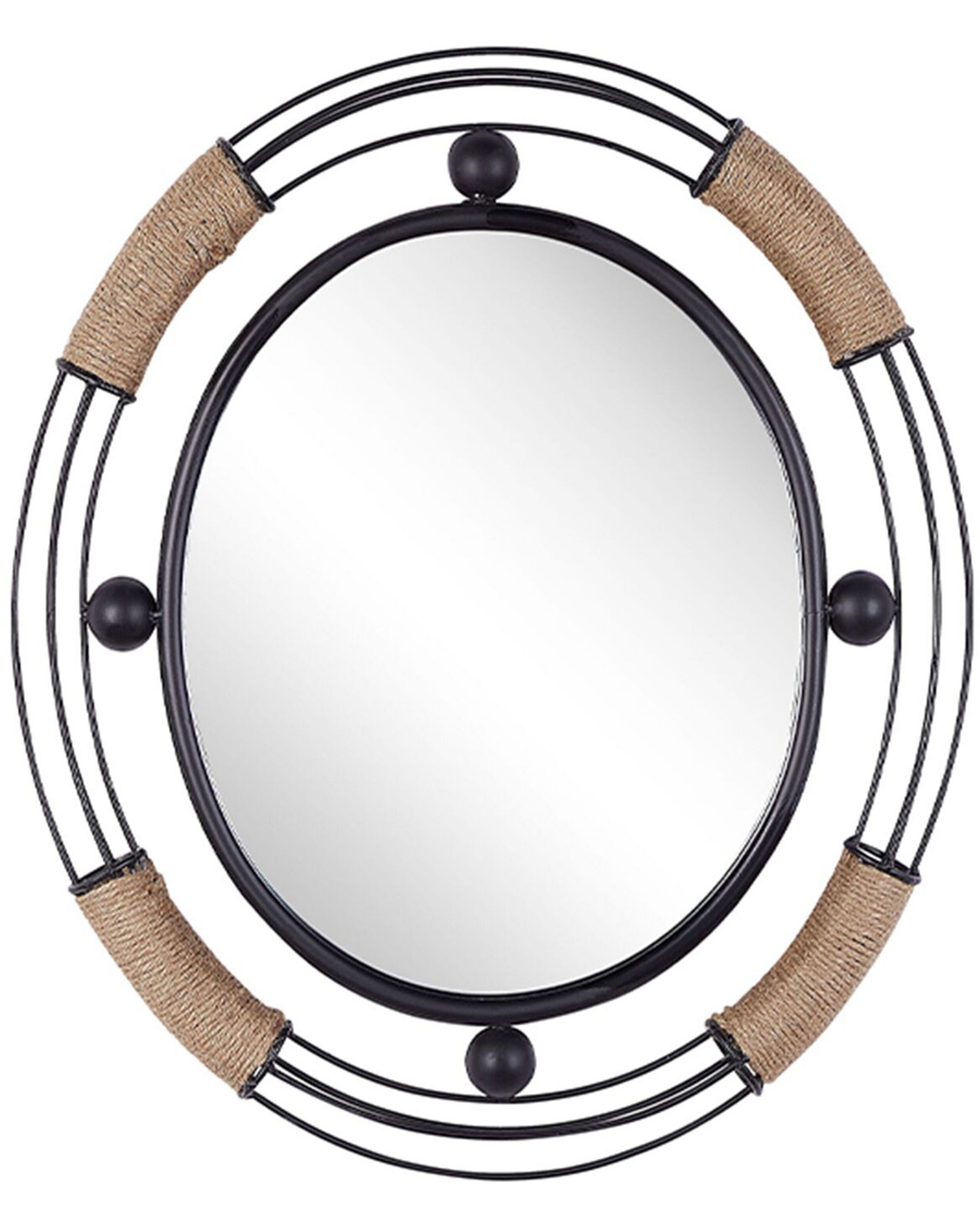 Metal Wall Mirror 55x50cm Black - Gemini Interiors