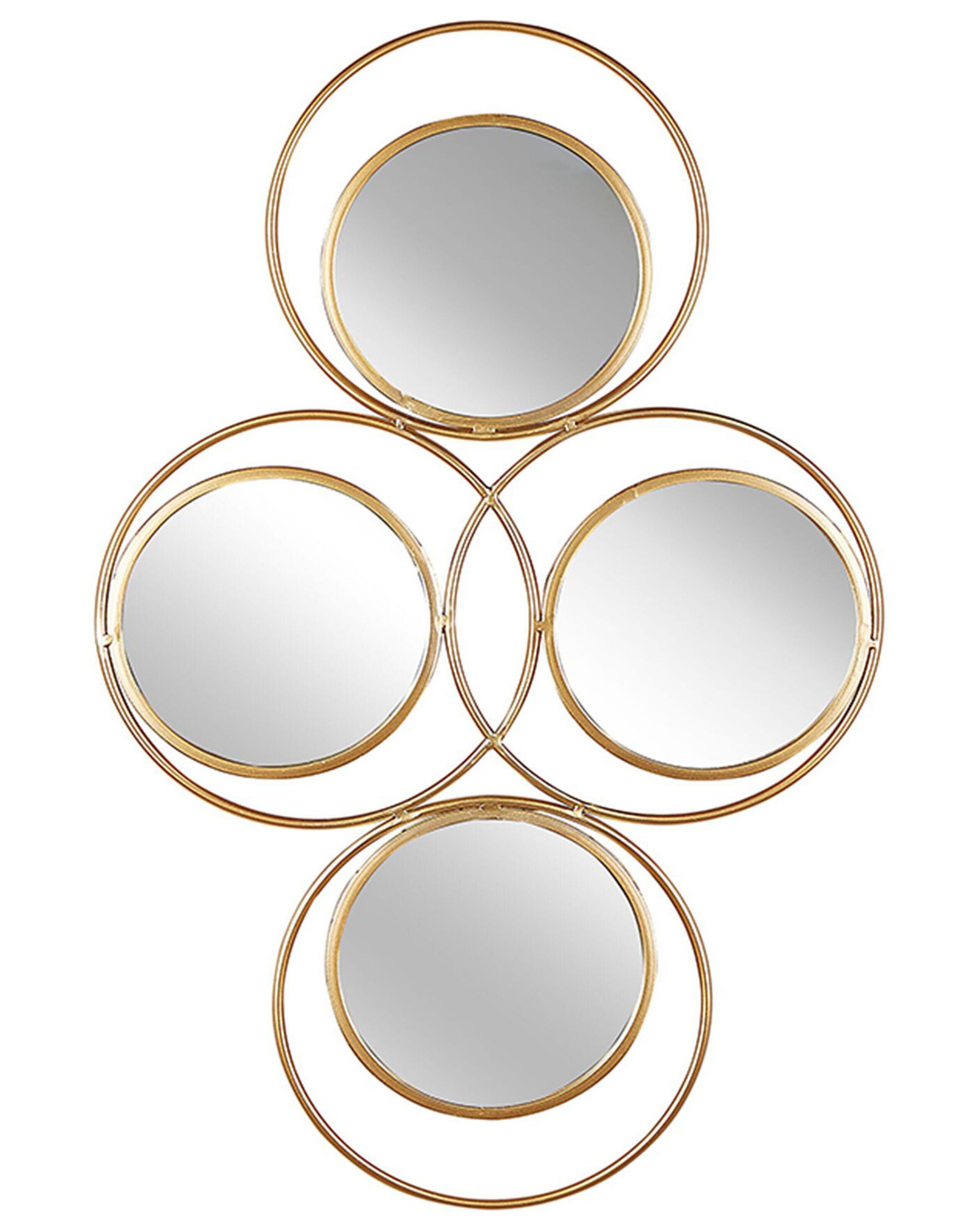 Metal 4-Pcs Wall Mirror 50x80cm Gold - Gemini Interiors