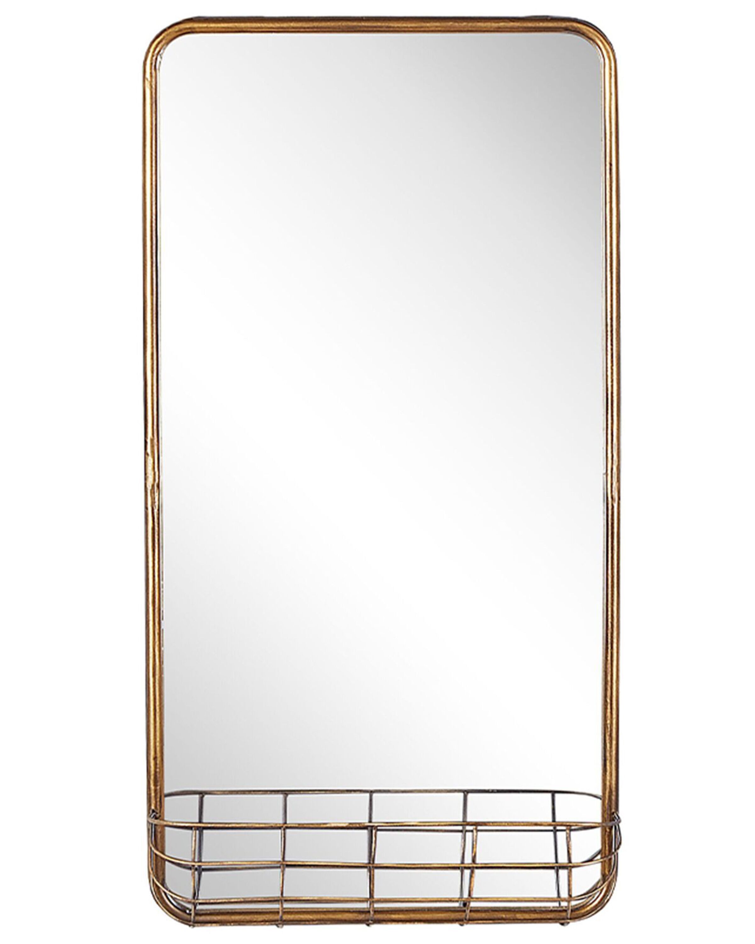 Metal Wall Mirror 80x40cm Gold - Gemini Interiors