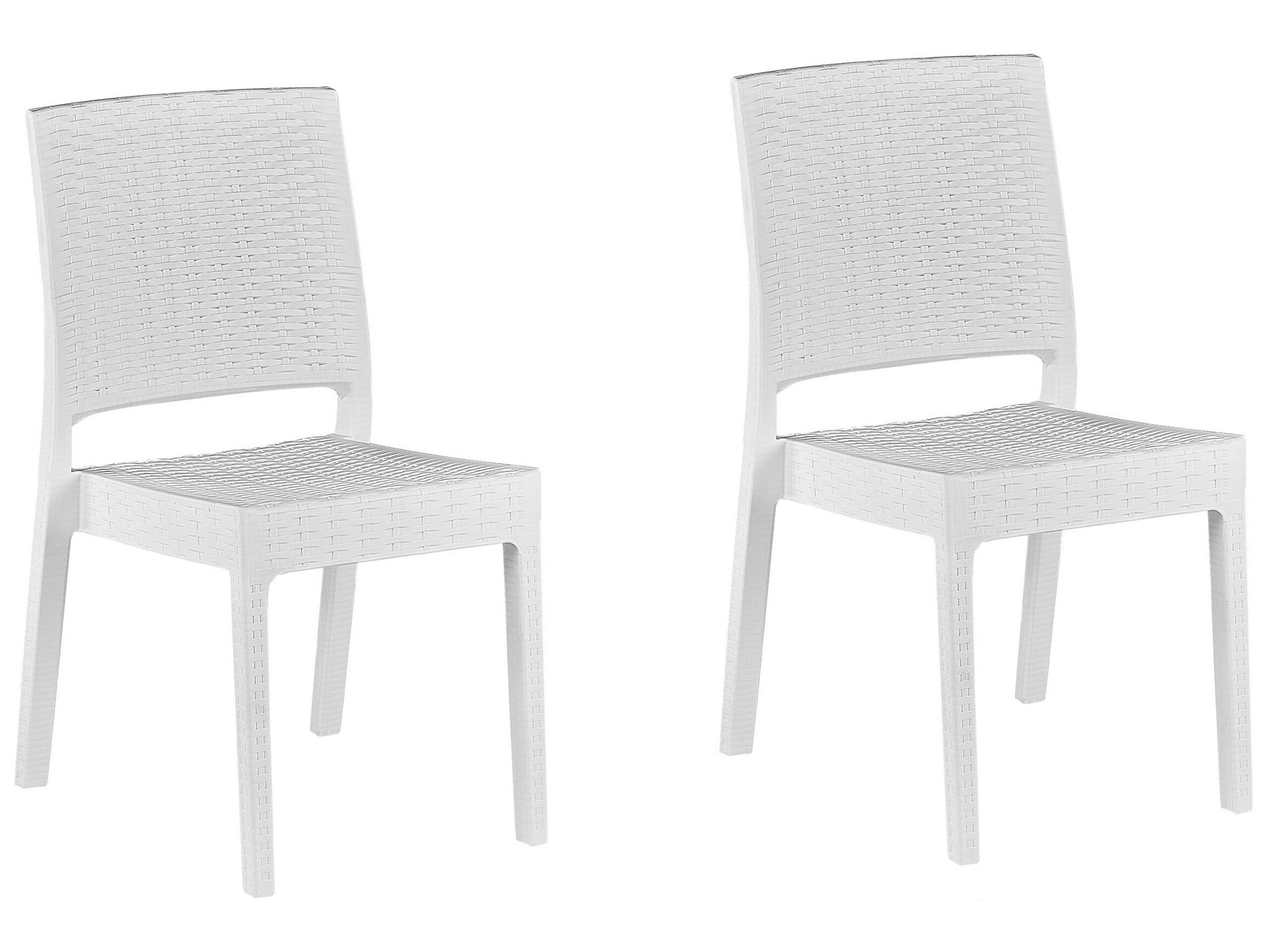 Set of 2 Garden Dining Chairs White FOSSANO - Gemini Interiors