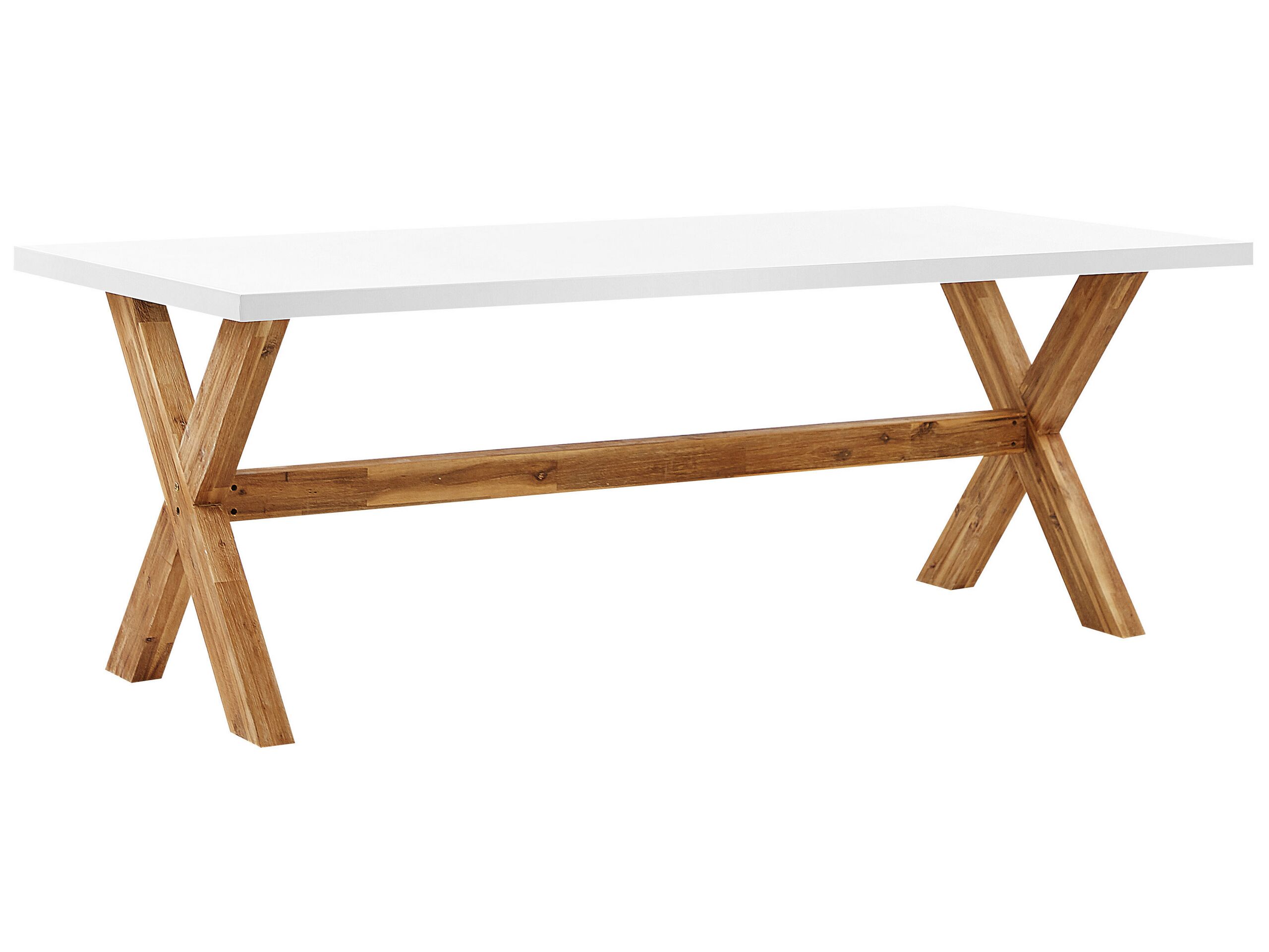 Concrete Garden Table 200 x 100 cm White OLBIA - Gemini Interiors