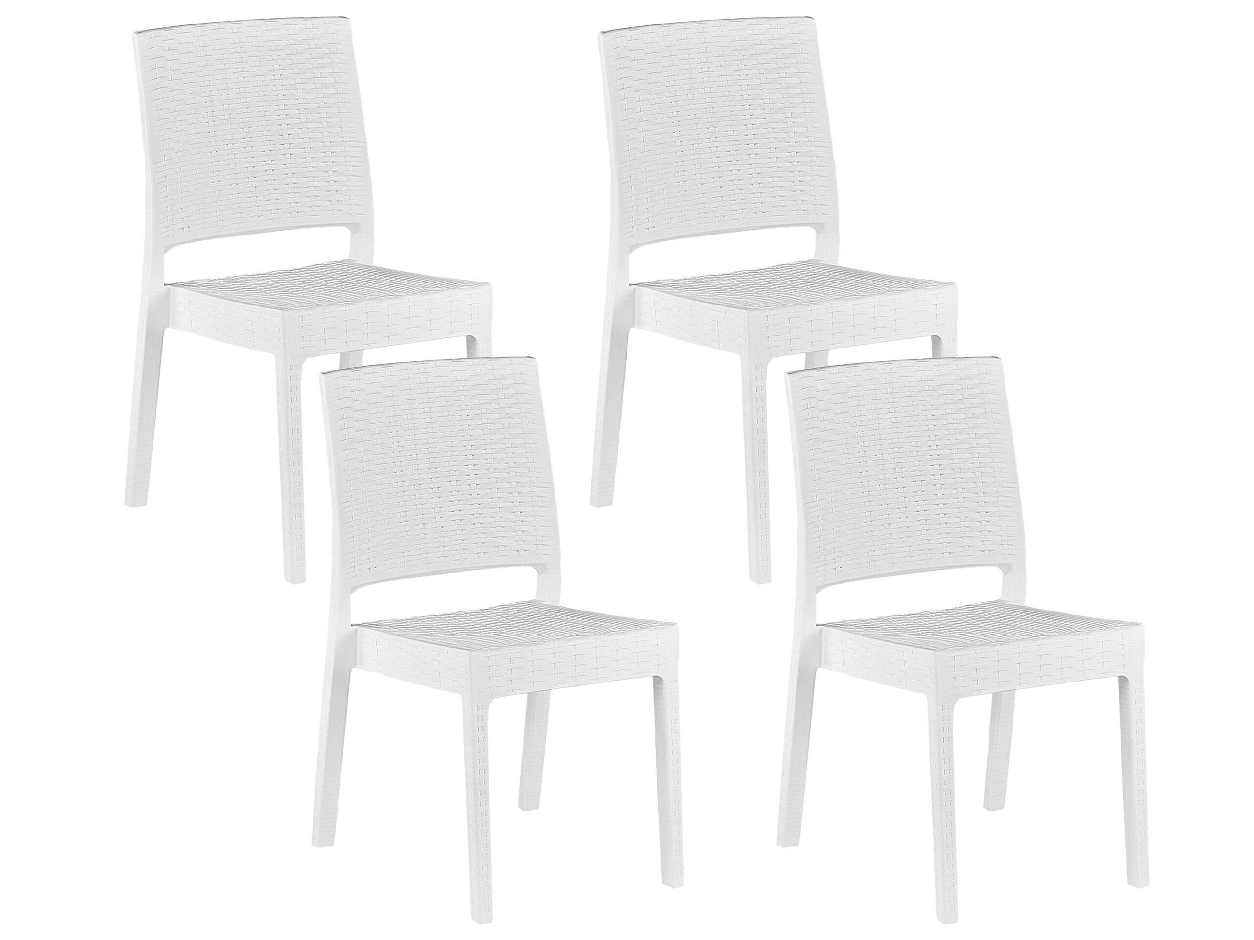 Set of 4 Garden Dining Chairs White FOSSANO - Gemini Interiors