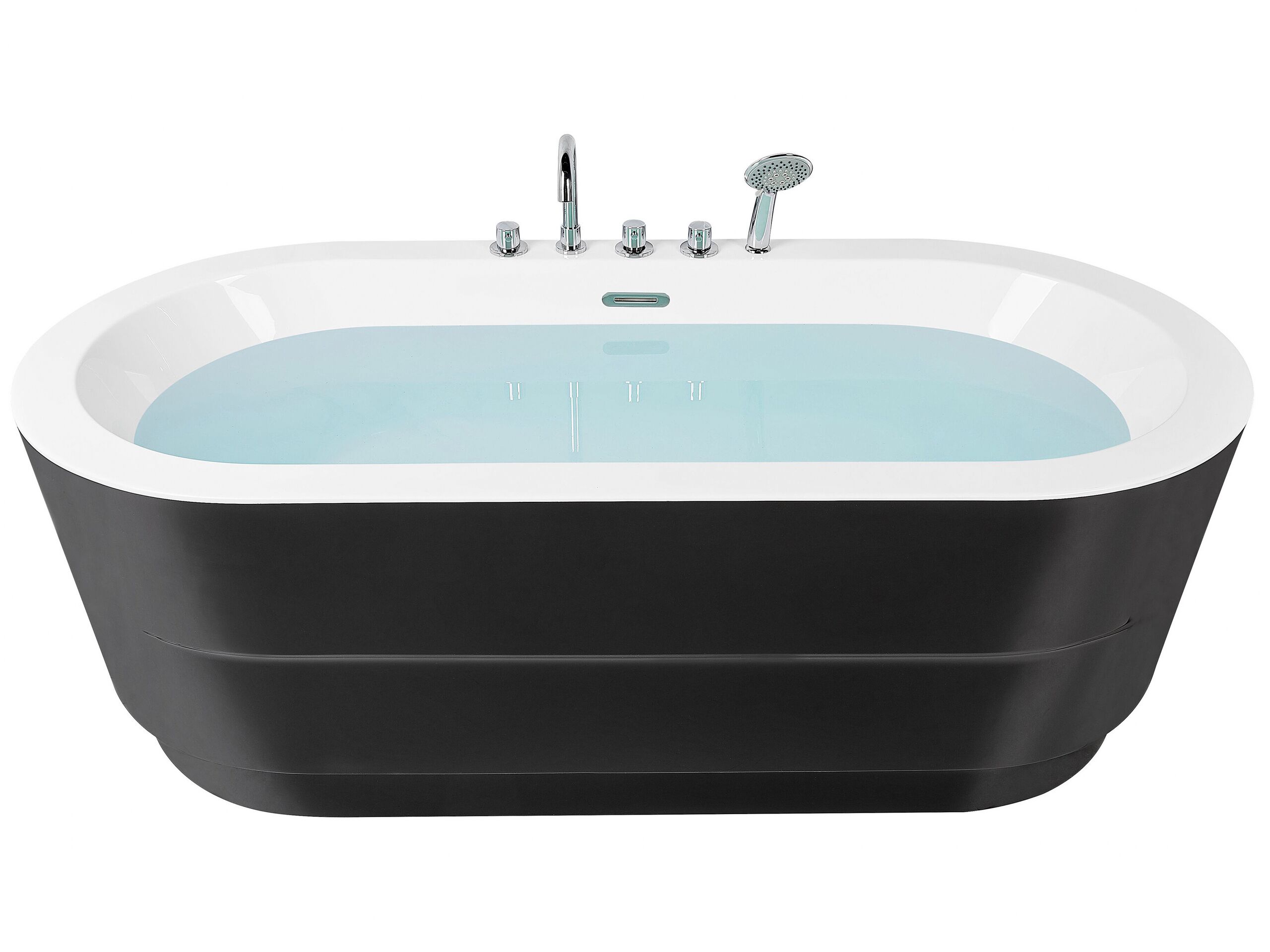 Freestanding Bath with Fixtures 1700 x 800 mm Black EMPRESA - Gemini Interiors