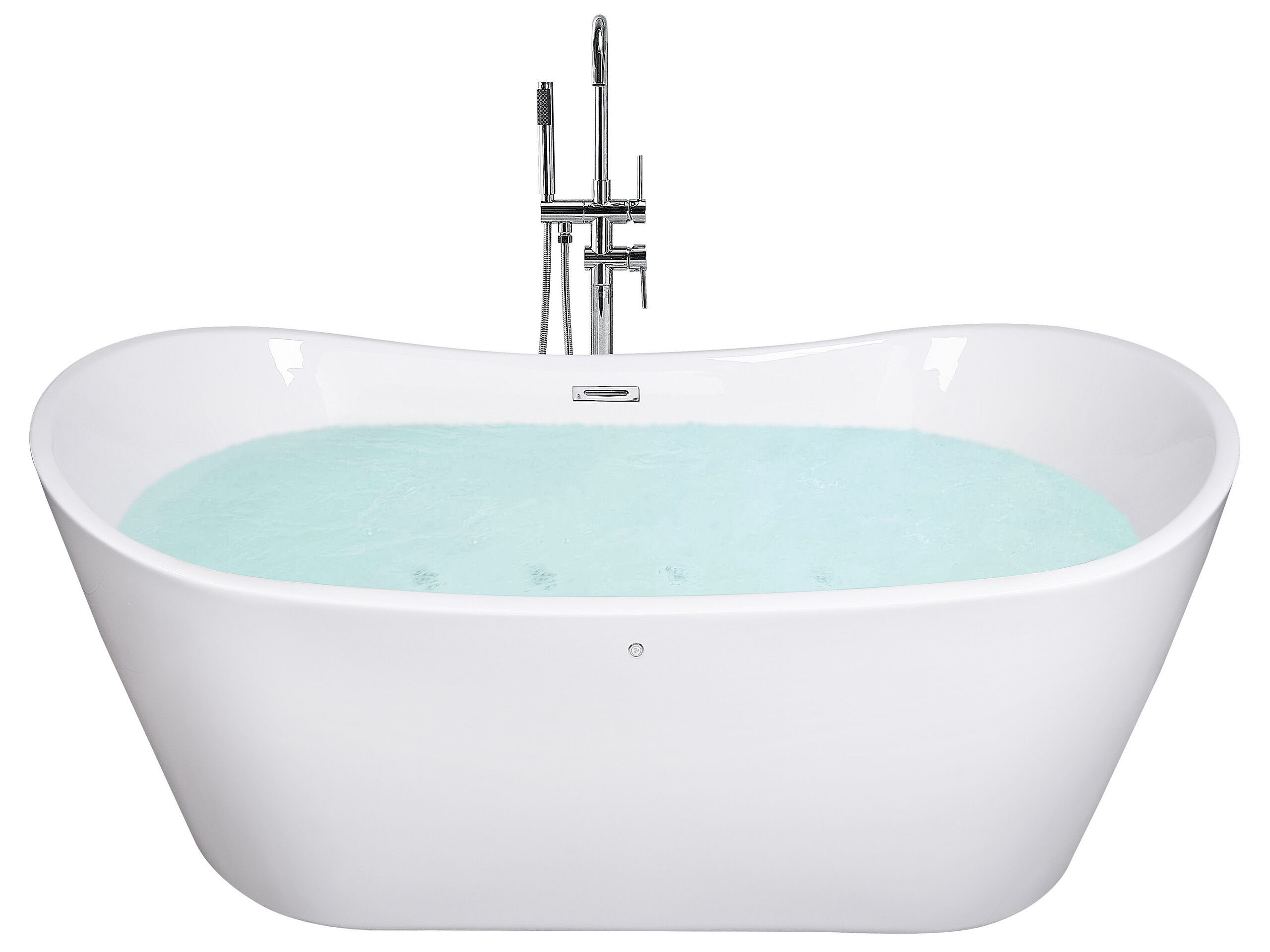 Freestanding Whirlpool Bath with LED 1680 x 800 mm White ANTIGUA - Gemini Interiors