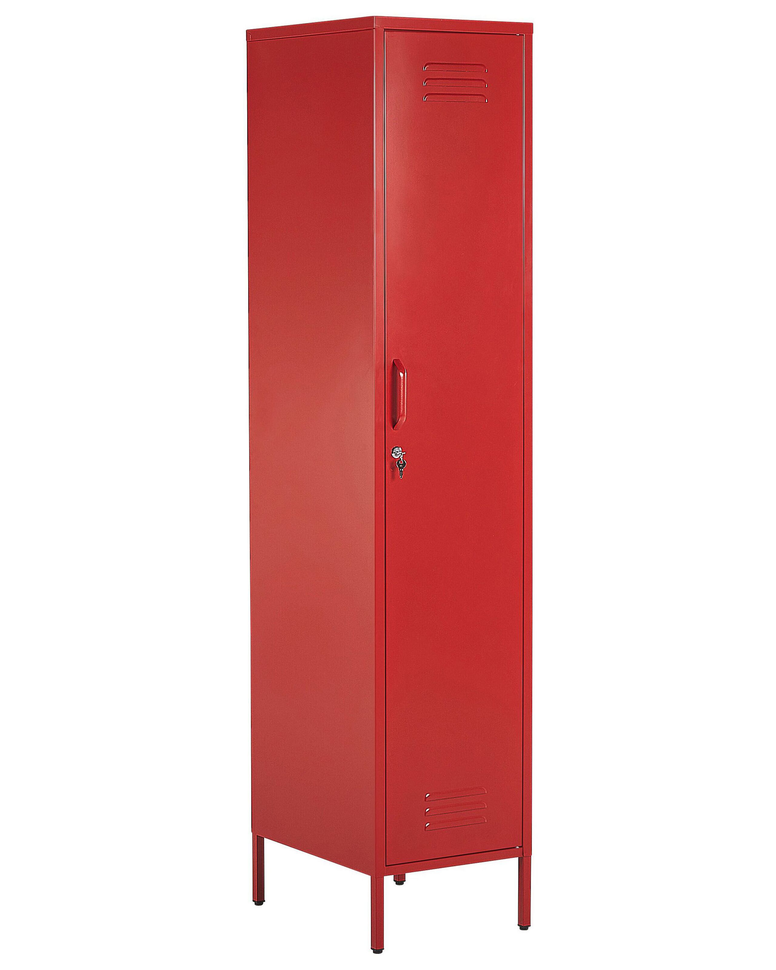 Metal Storage Cabinet Red FROME - Gemini Interiors
