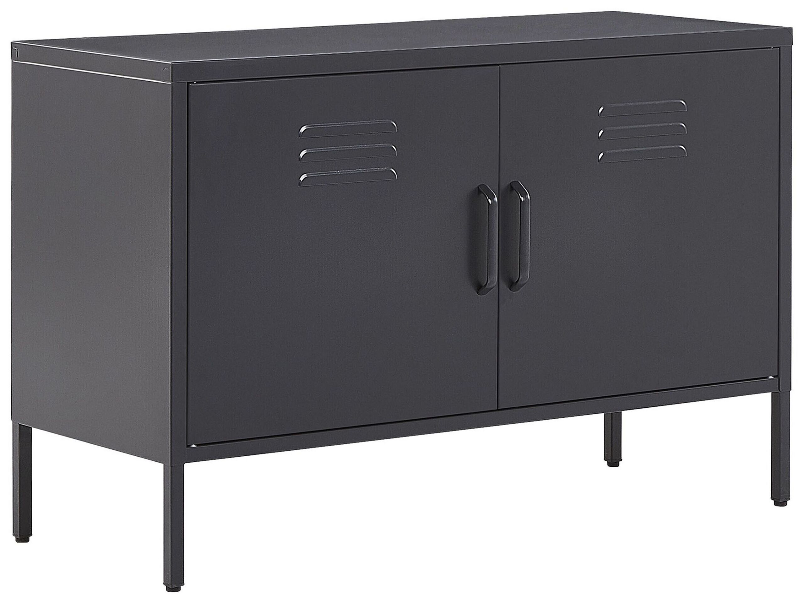 2 Door Metal Sideboard Black URIA - Gemini Interiors