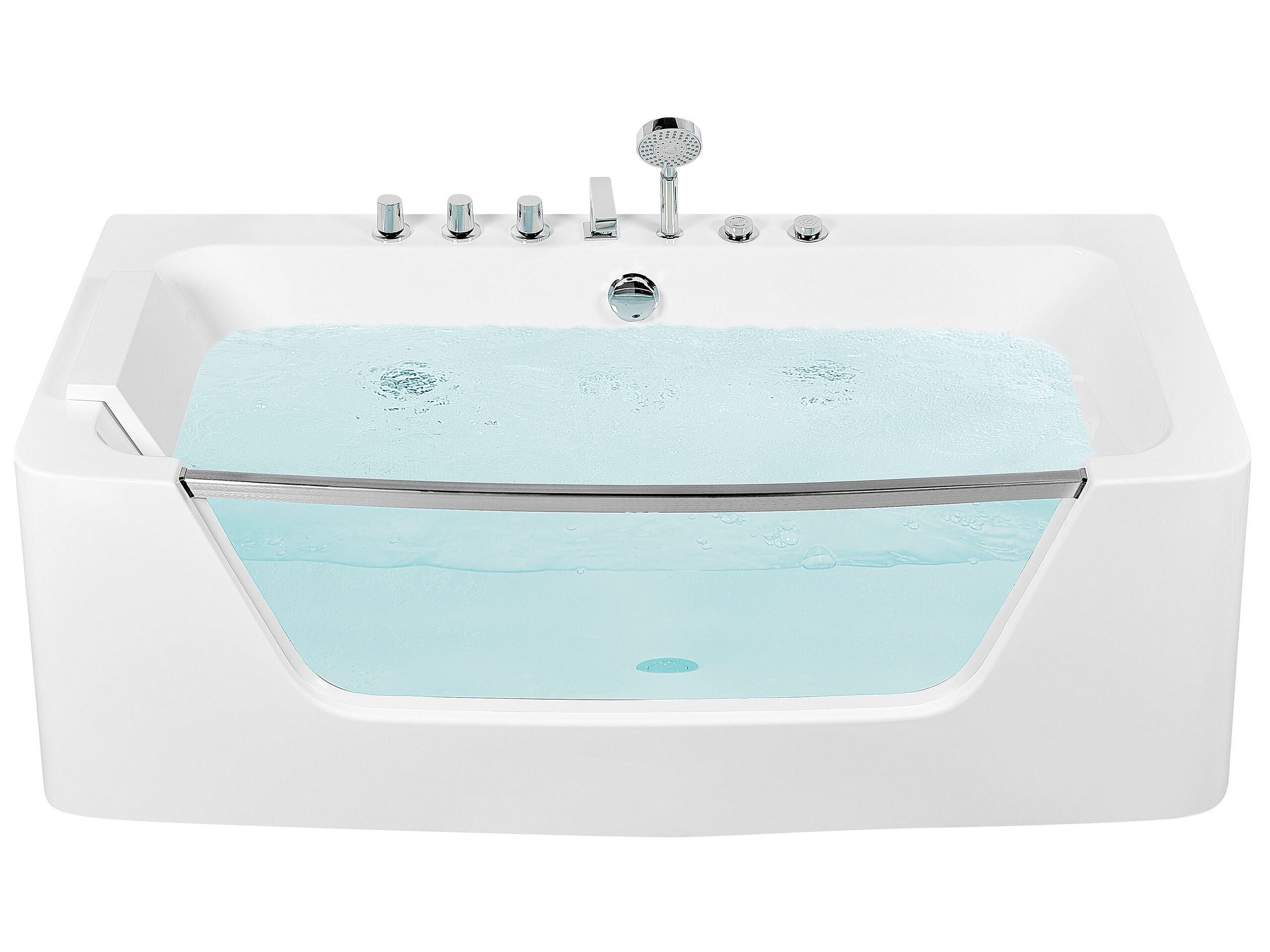 Whirlpool Bath 1700 x 850 mm White BARRANCA - Gemini Interiors