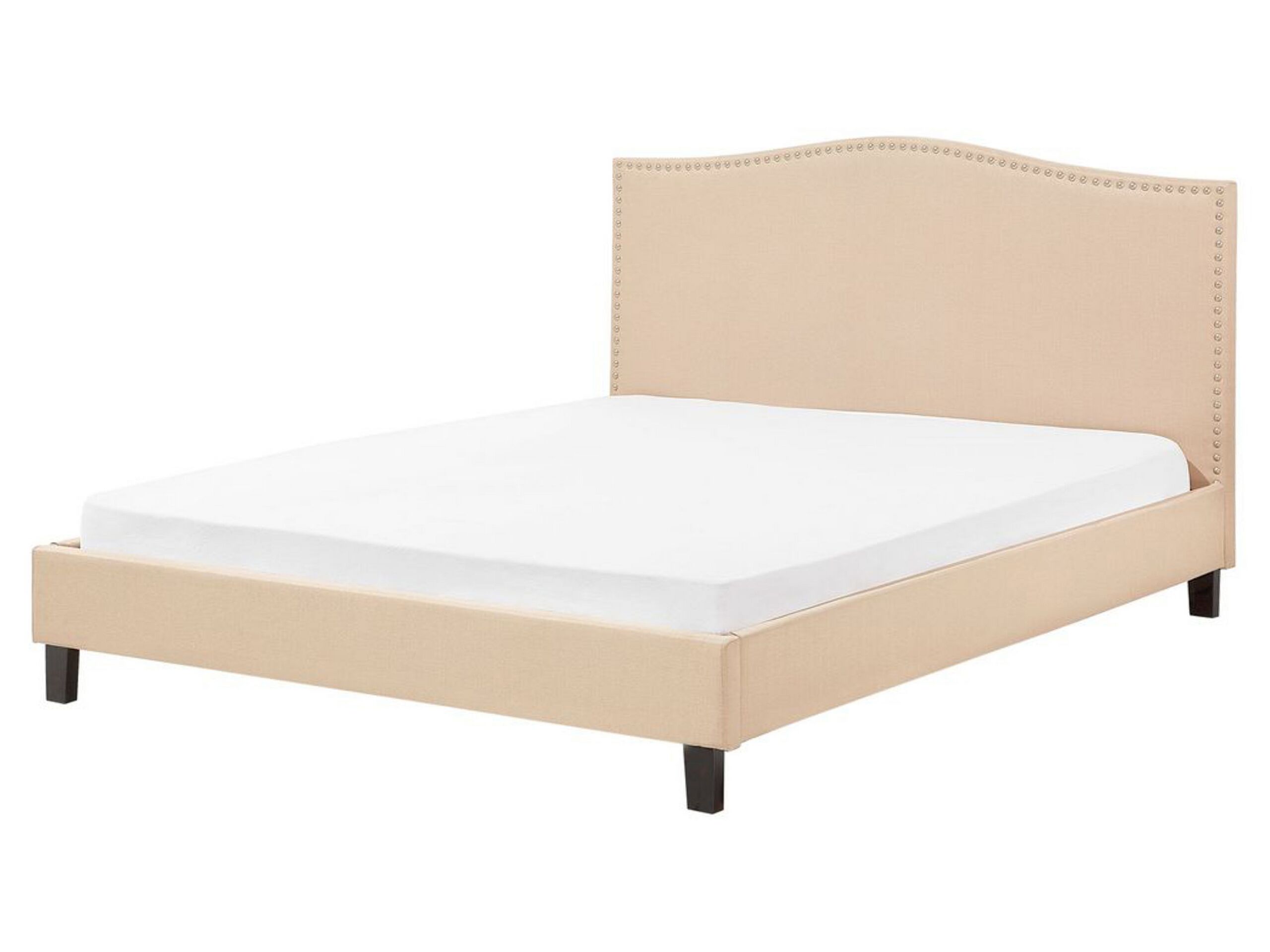 Fabric EU King Size Bed Beige MONTPELLIER - Gemini Interiors