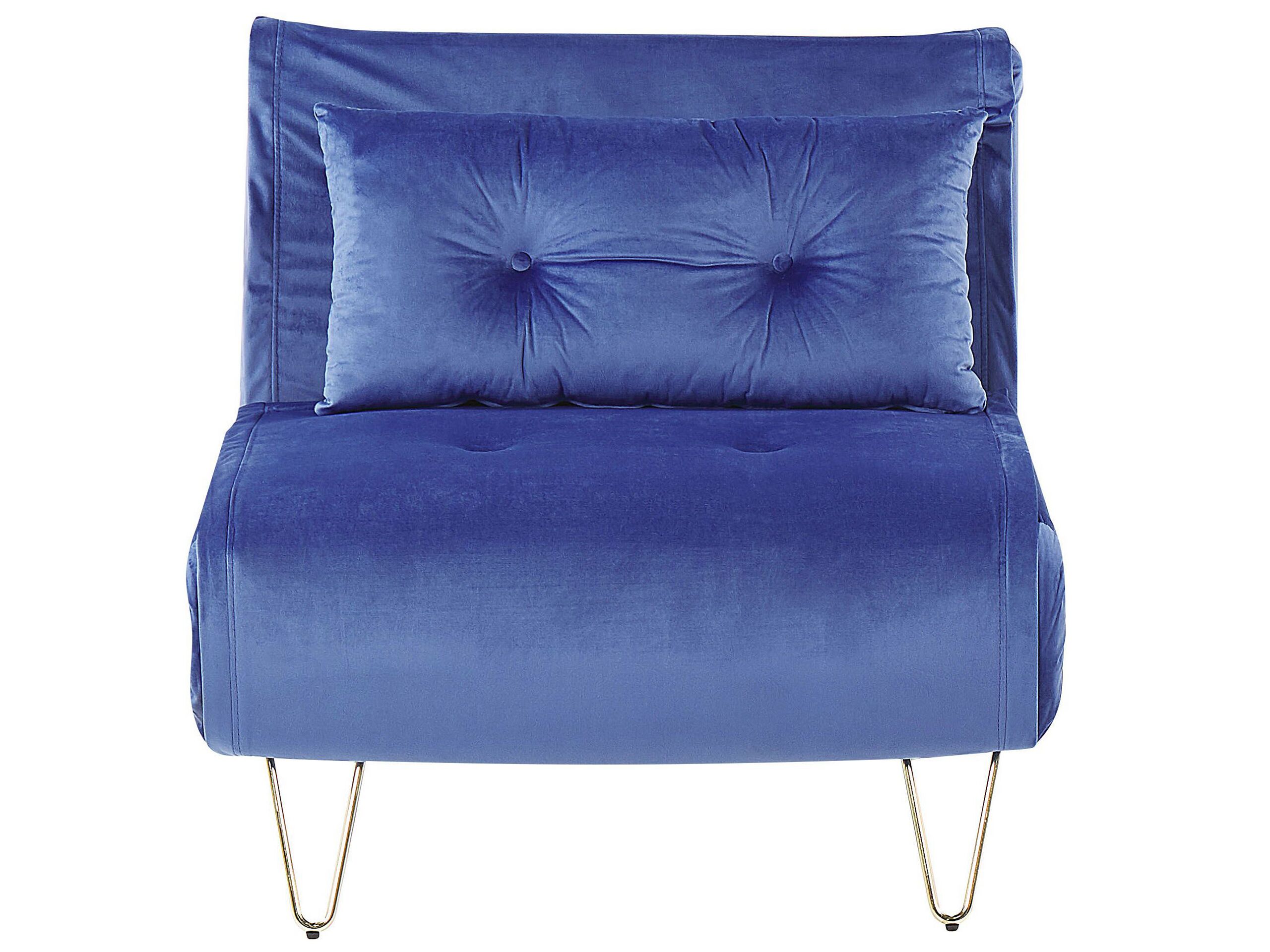 Velvet Sofa Bed Navy Blue VESTFOLD - Gemini Interiors