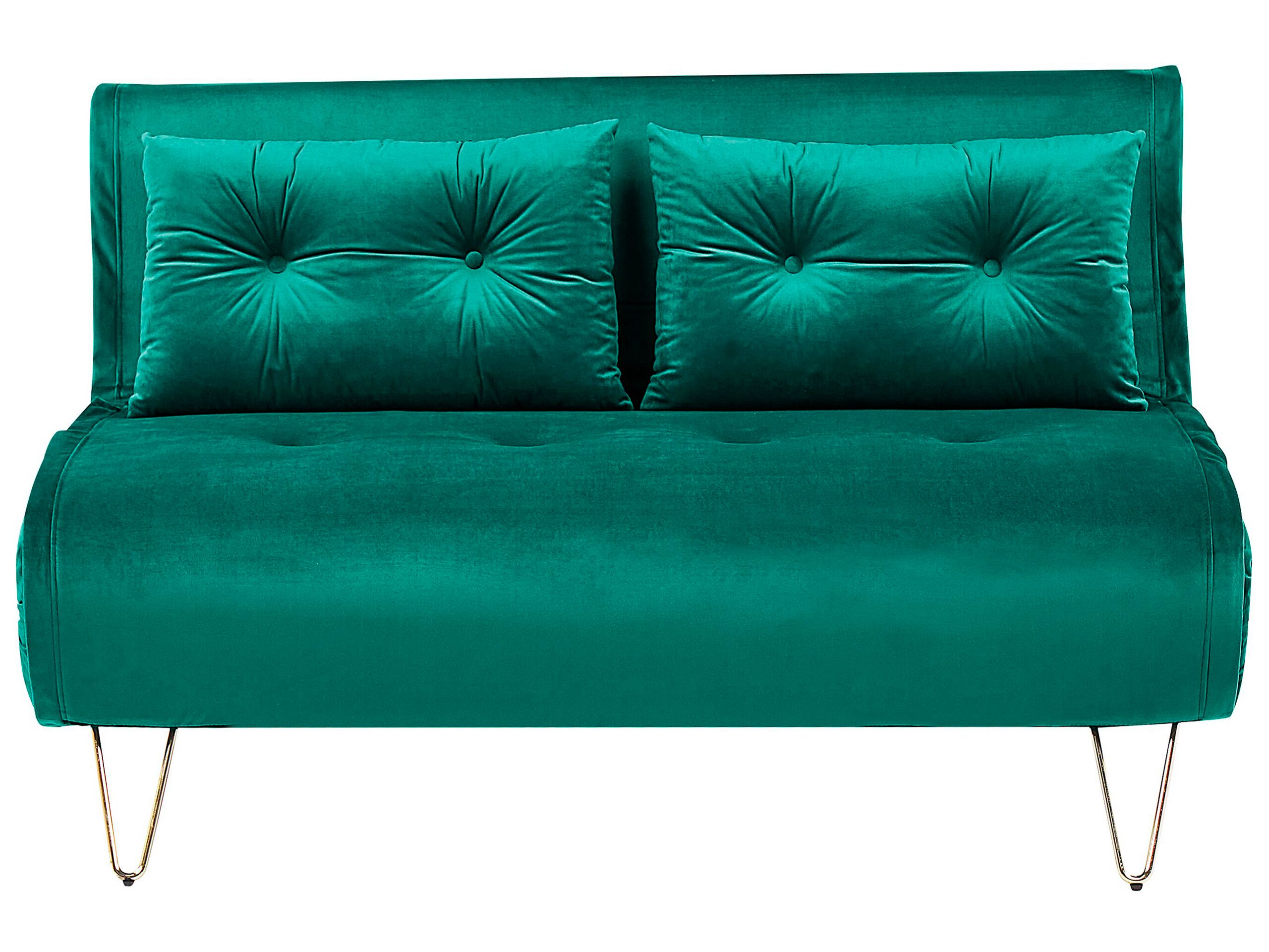 2 Seater Velvet Sofa Bed Dark Green VESTFOLD - Gemini Interiors
