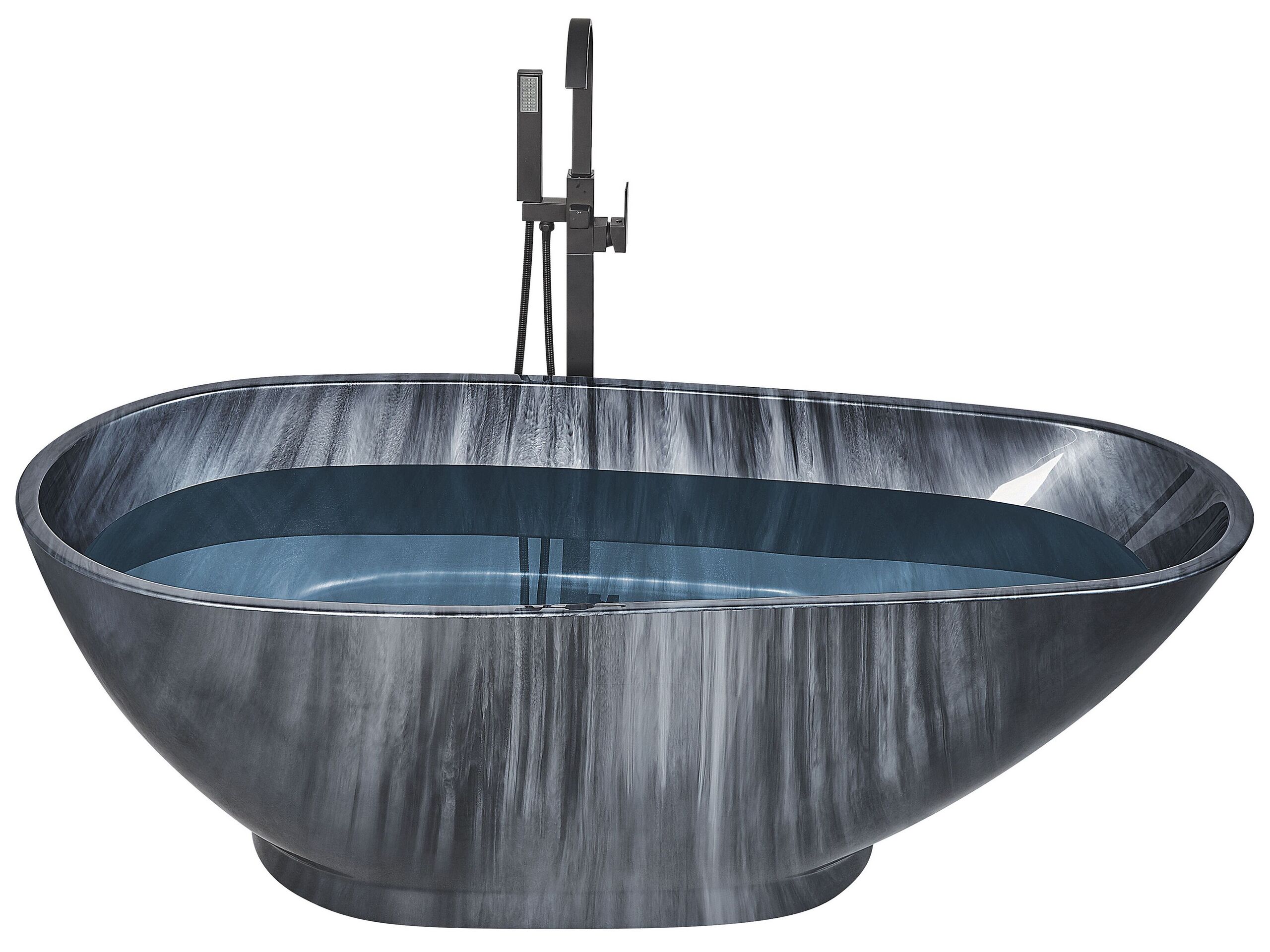 Bath 1700 x 800 mm Marble Effect Black RIOJA - Gemini Interiors