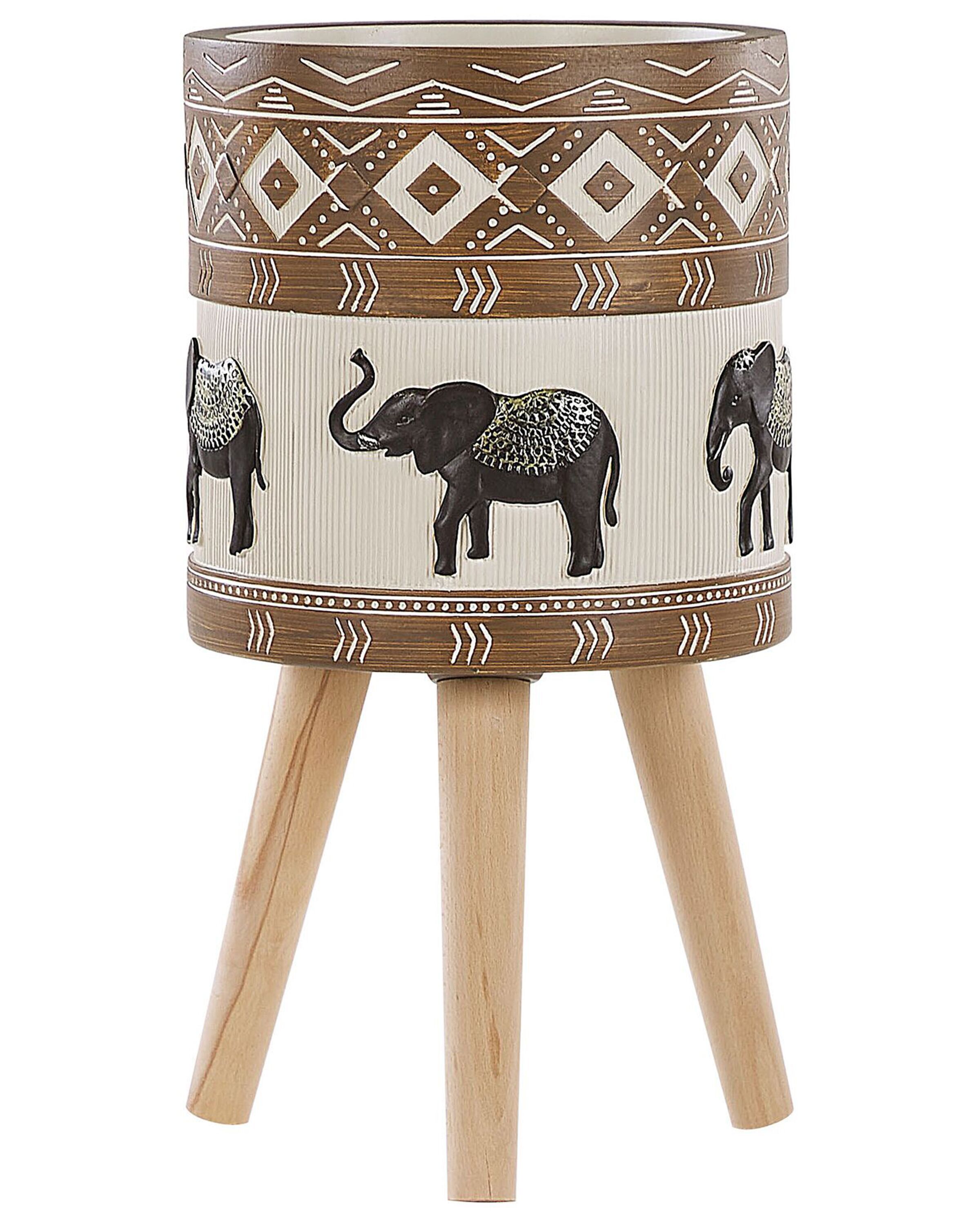 Plant Pot Stand 30 x 30 x 55 cm Beige and Brown ACHILIO - Gemini Interiors