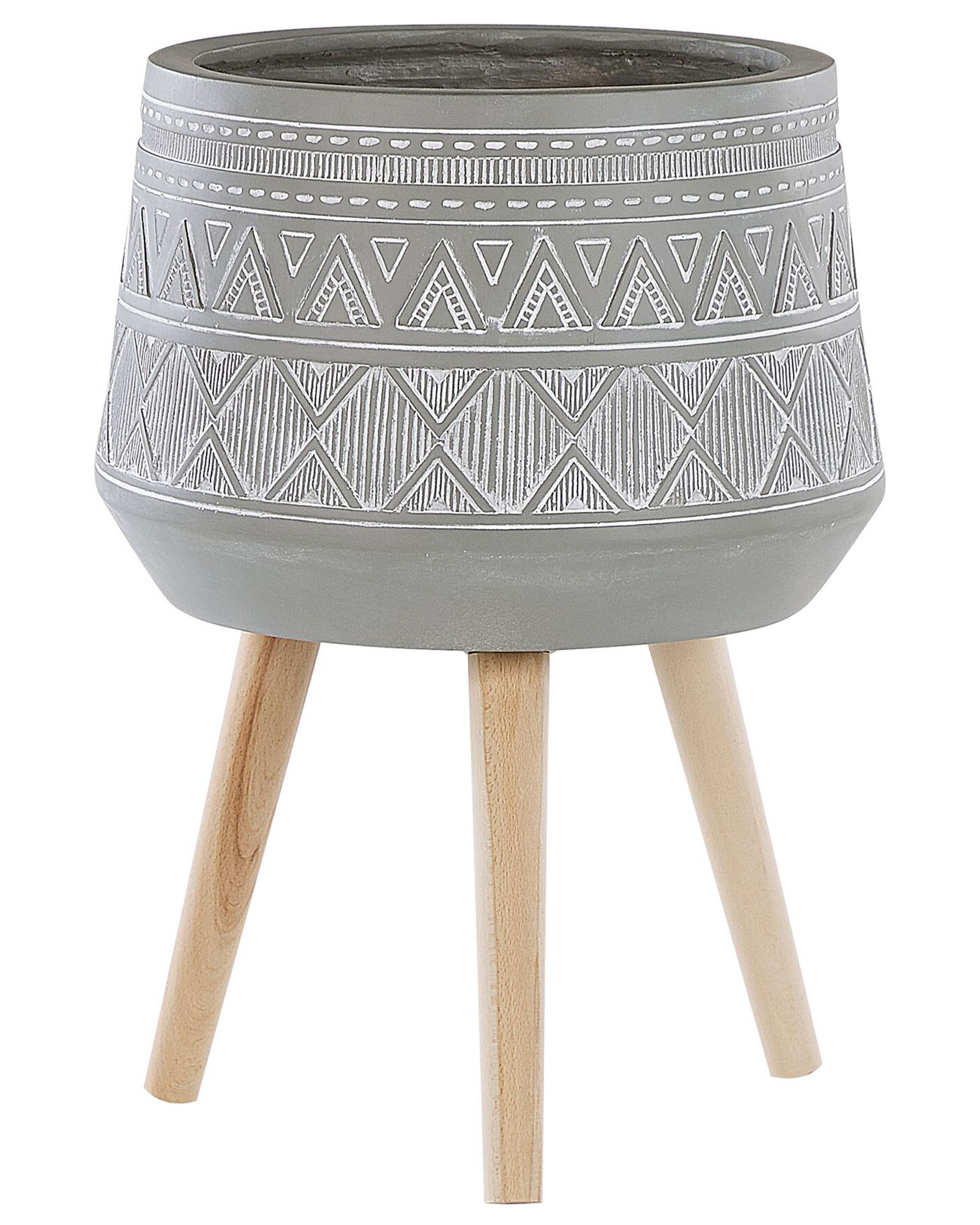 Plant Pot Stand 44 x 44 x 61 cm Light Grey MALAKI - Gemini Interiors
