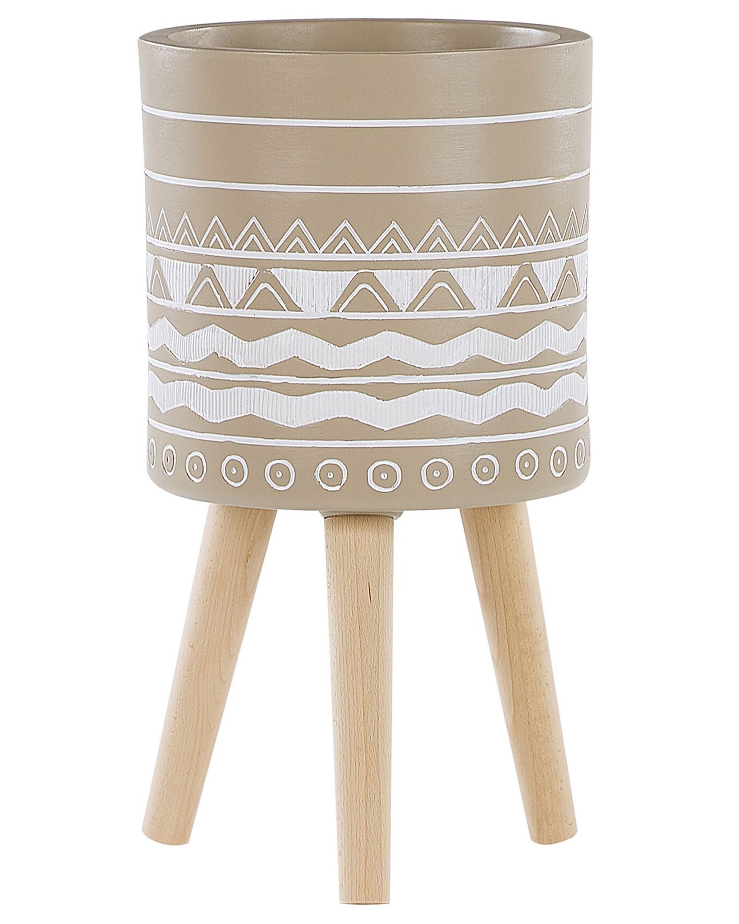Plant Pot Stand 30 x 30 x 55 cm Beige MILINA - Gemini Interiors