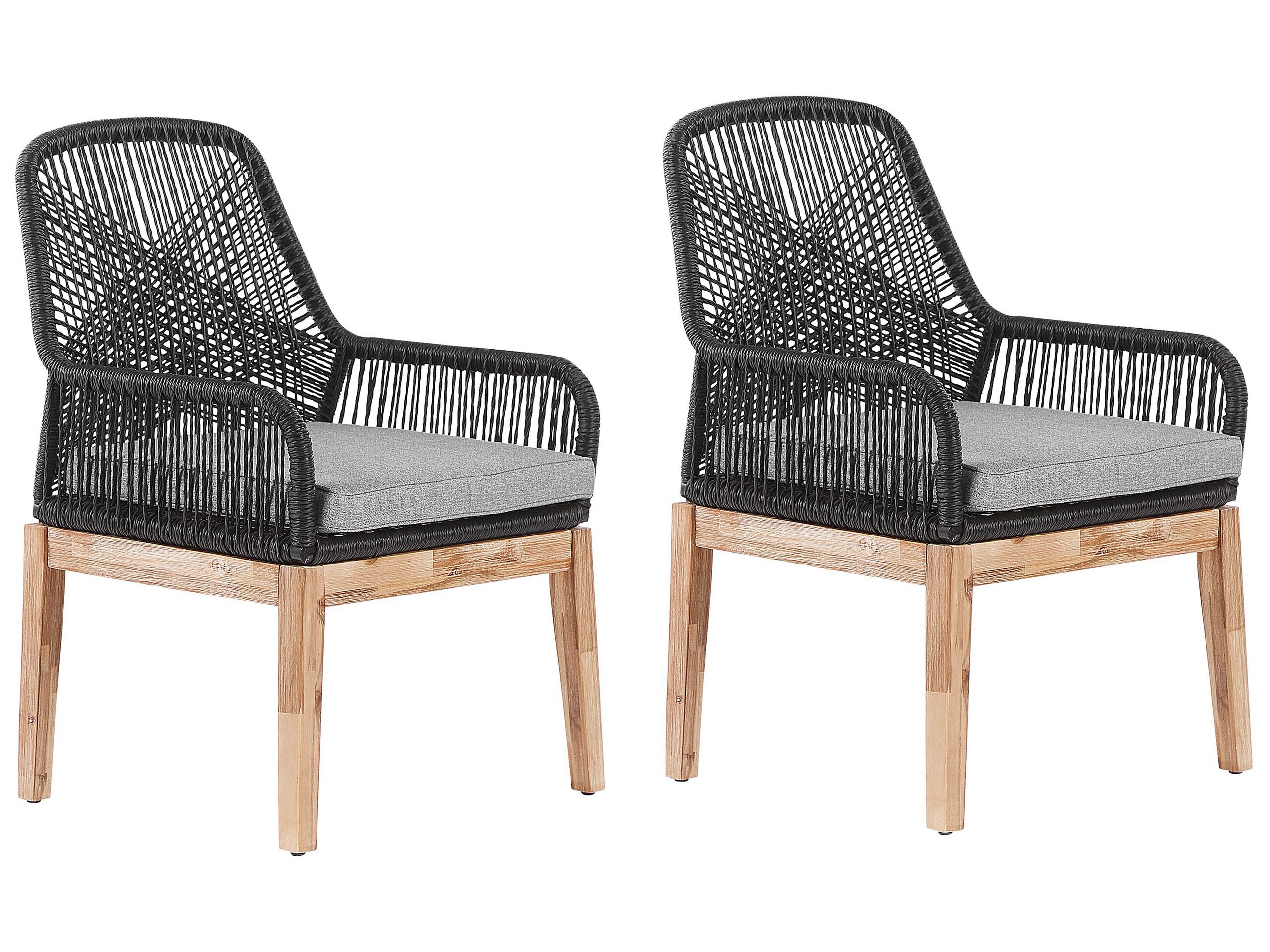 Set of 2 Garden Chairs Black OLBIA - Gemini Interiors