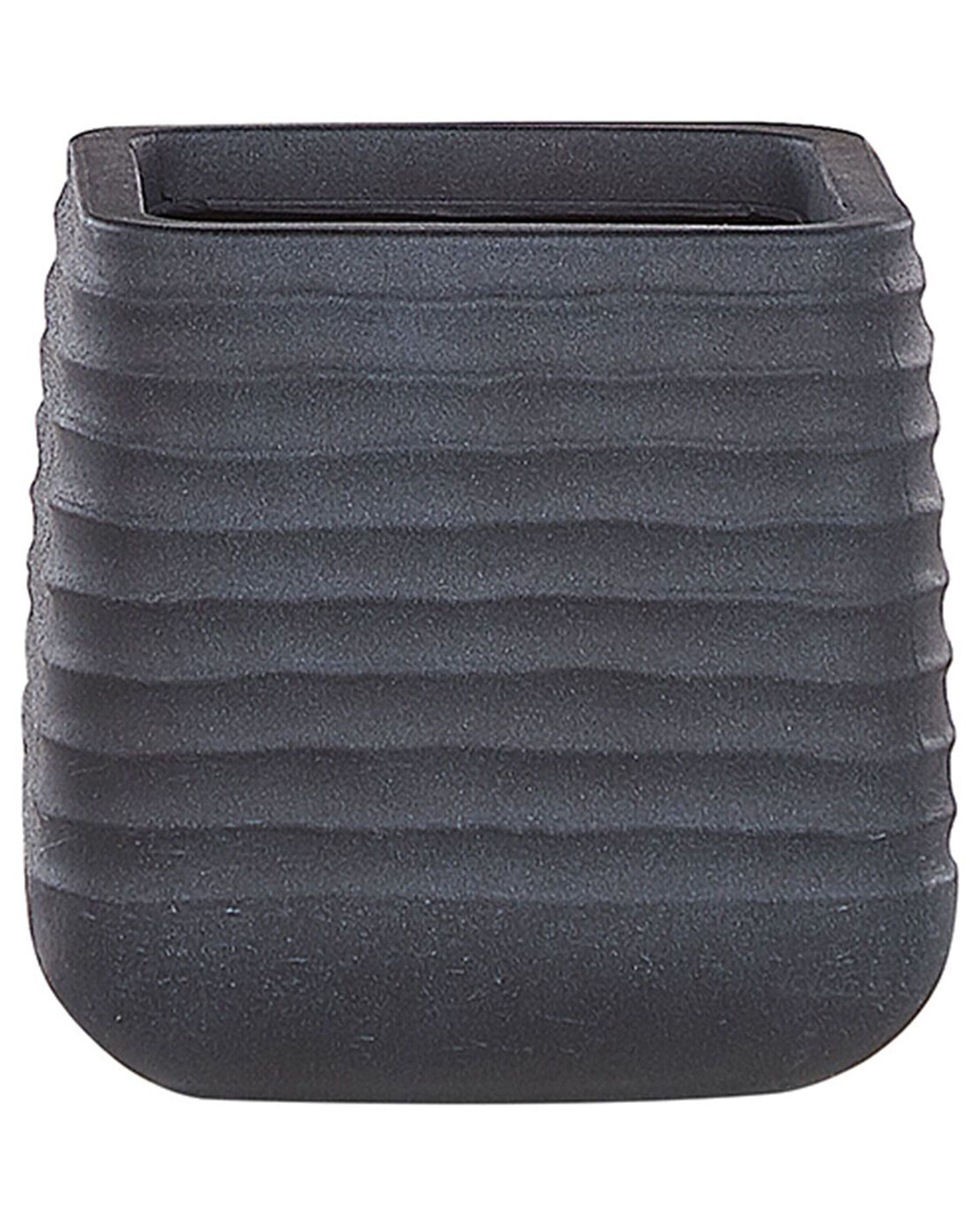 Plant Pot 28 x 28 x 27 cm Black PARIKIA - Gemini Interiors