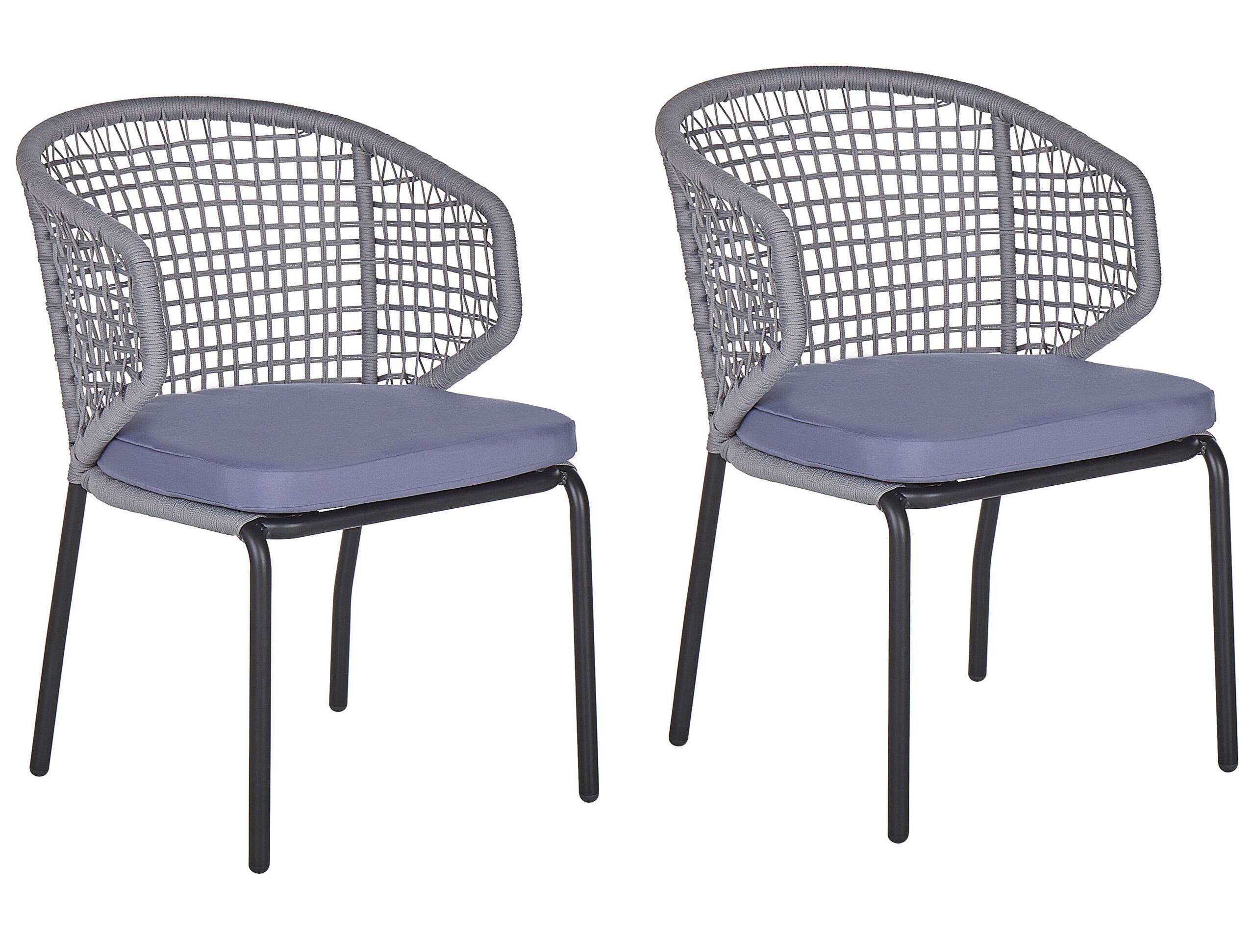Set of 2 Garden Chairs Grey PALMI - Gemini Interiors
