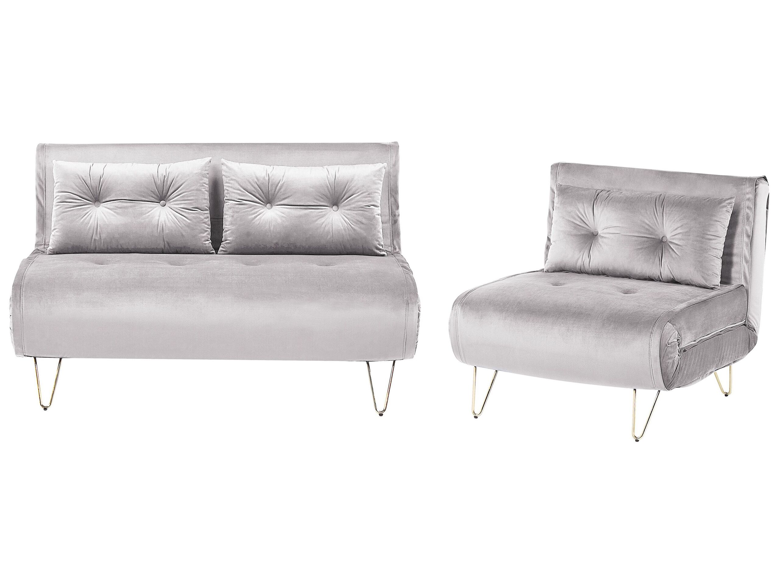 Velvet Sofa Set Dark Grey VESTFOLD - Gemini Interiors