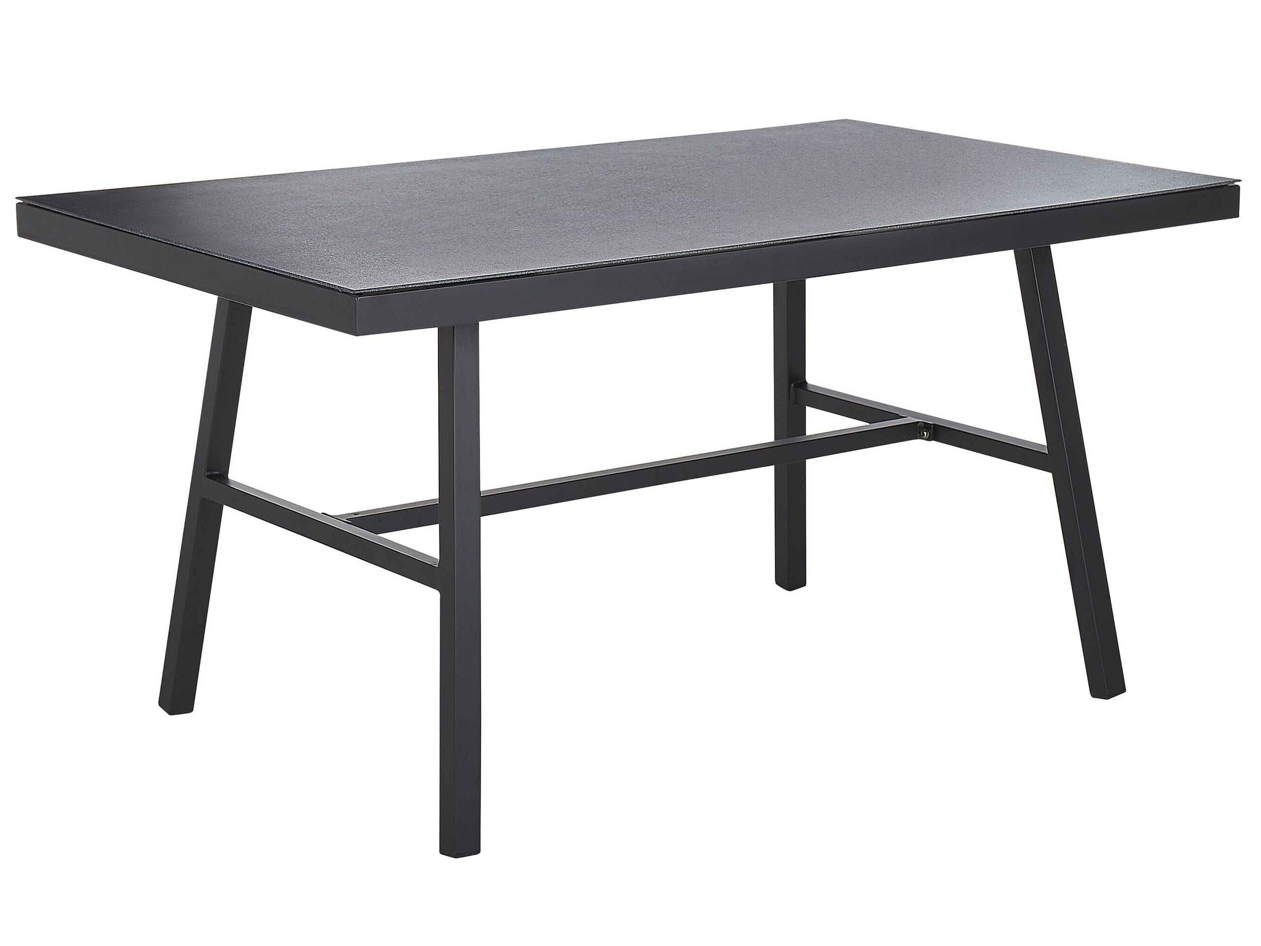 Metal Garden Dining Table 150 x 90 cm Black CANETTO - Gemini Interiors