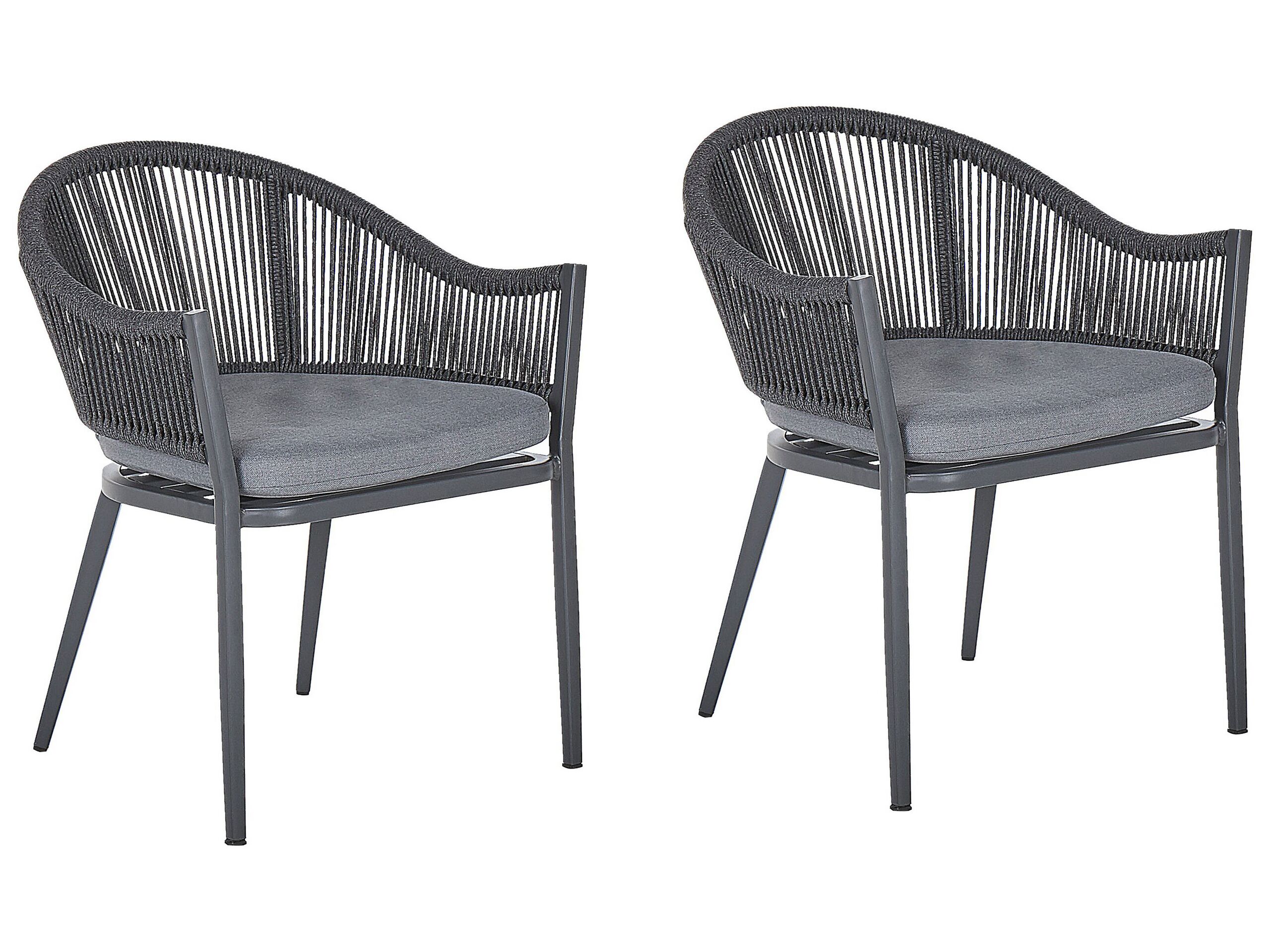Set of 2 Garden Chairs Grey MILETO - Gemini Interiors