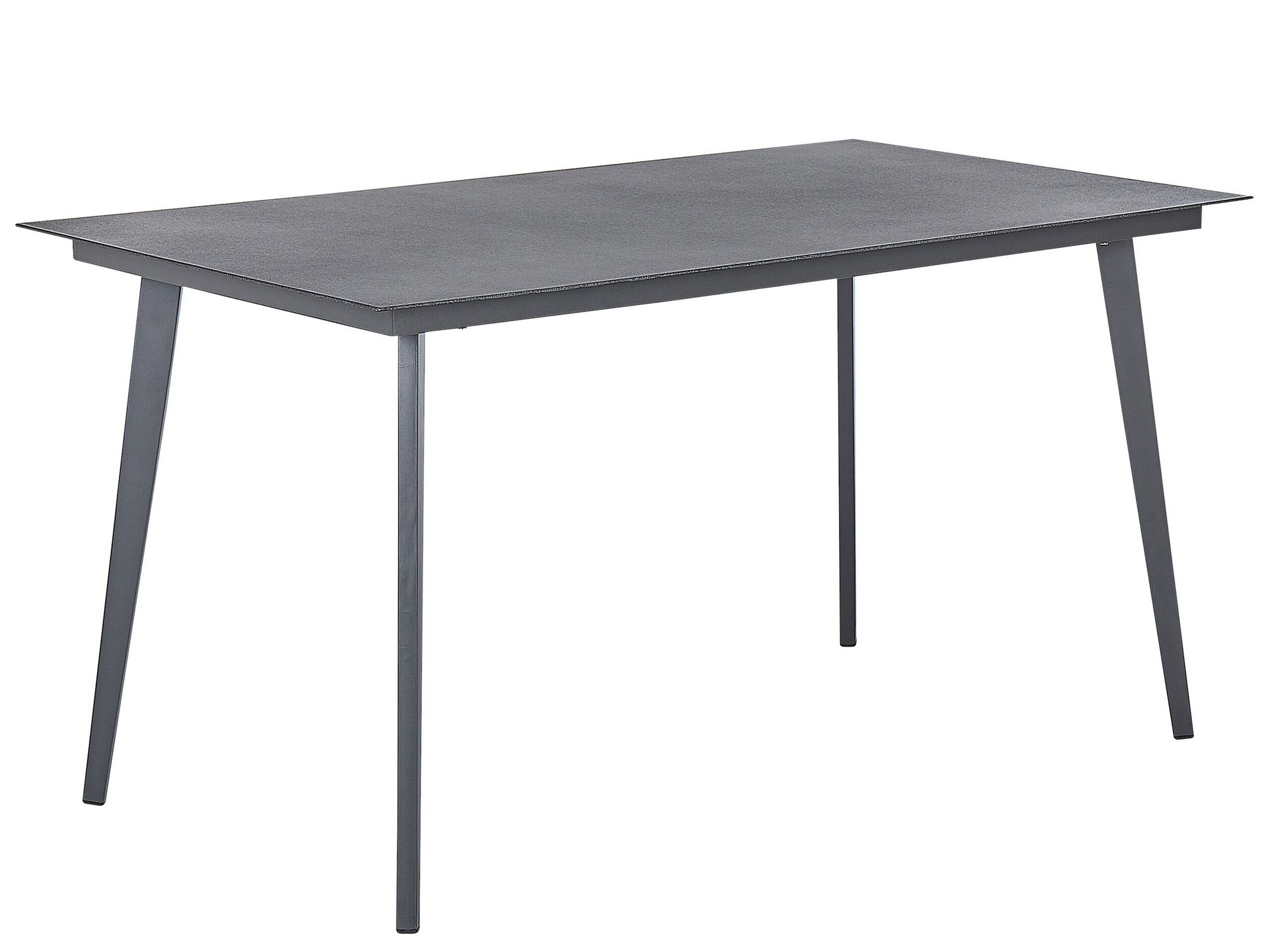 Metal Garden Dining Table 140 x 80 cm Grey MILETO - Gemini Interiors