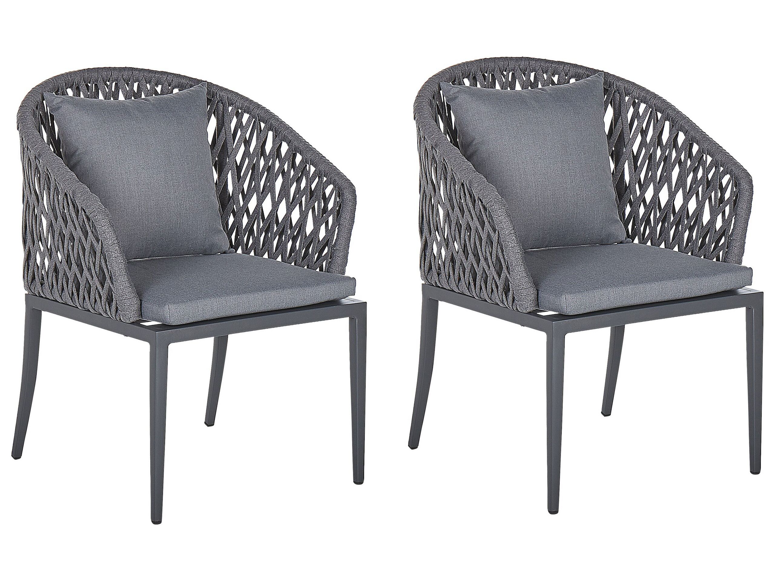 Set of 2 Garden Chairs Grey LIPARI - Gemini Interiors
