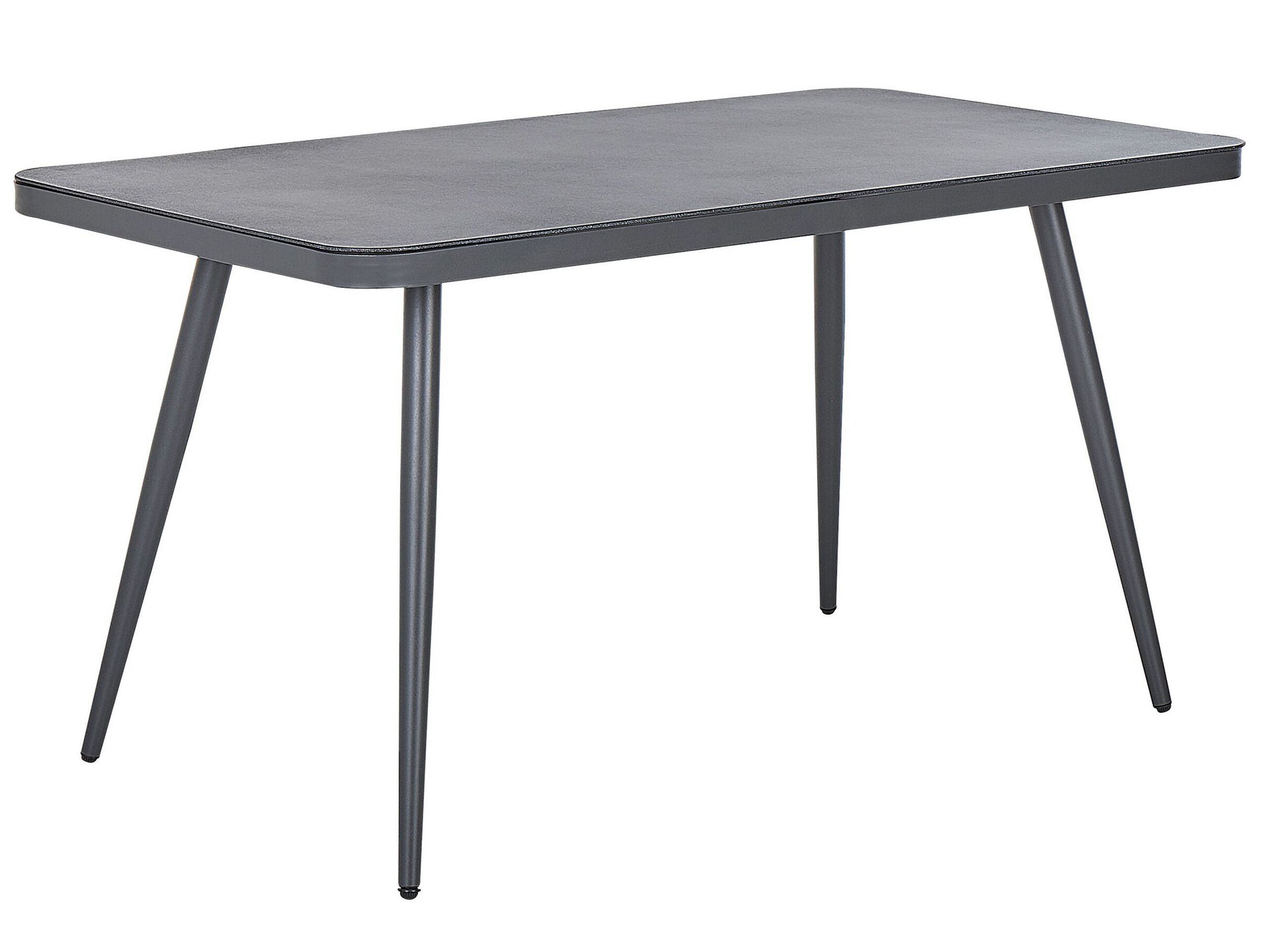 Metal Garden Dining Table 140 x 80 cm Grey LIPARI - Gemini Interiors