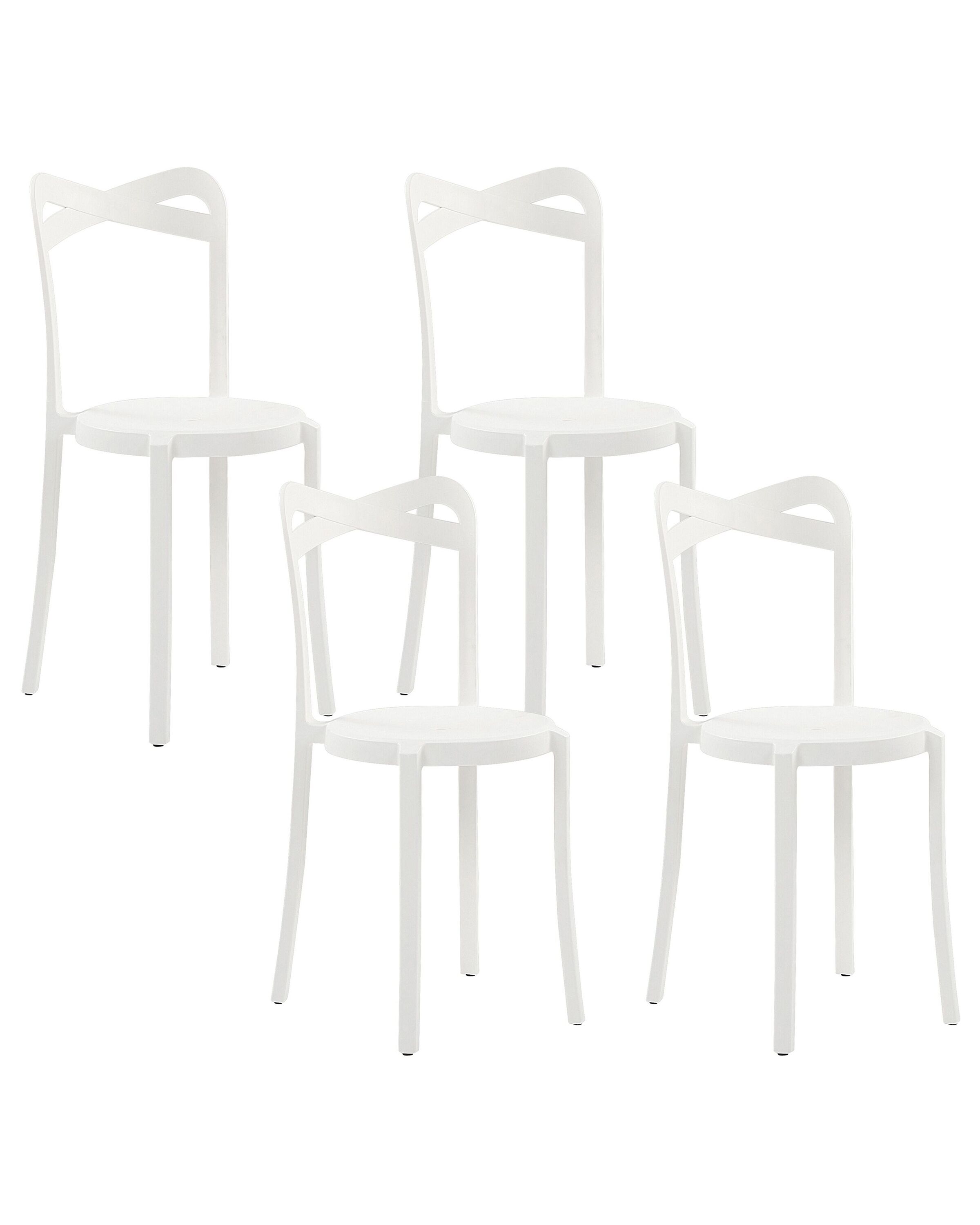Set of 4 Dining Chairs White CAMOGLI - Gemini Interiors
