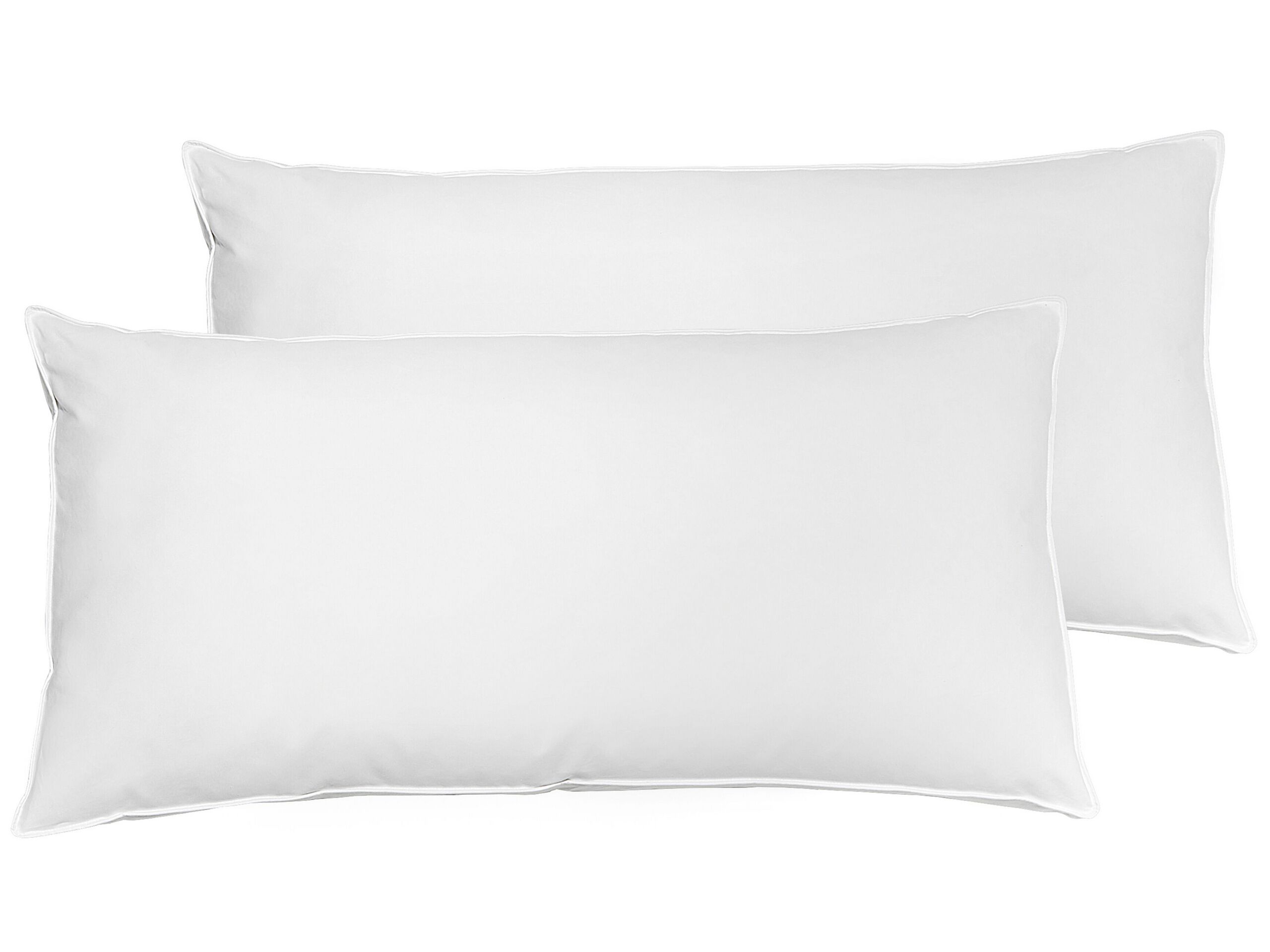 Set of 2 Duck Feathers and Down Bed High Profile Pillows 40 x 80 cm FELDBERG - Gemini Interiors