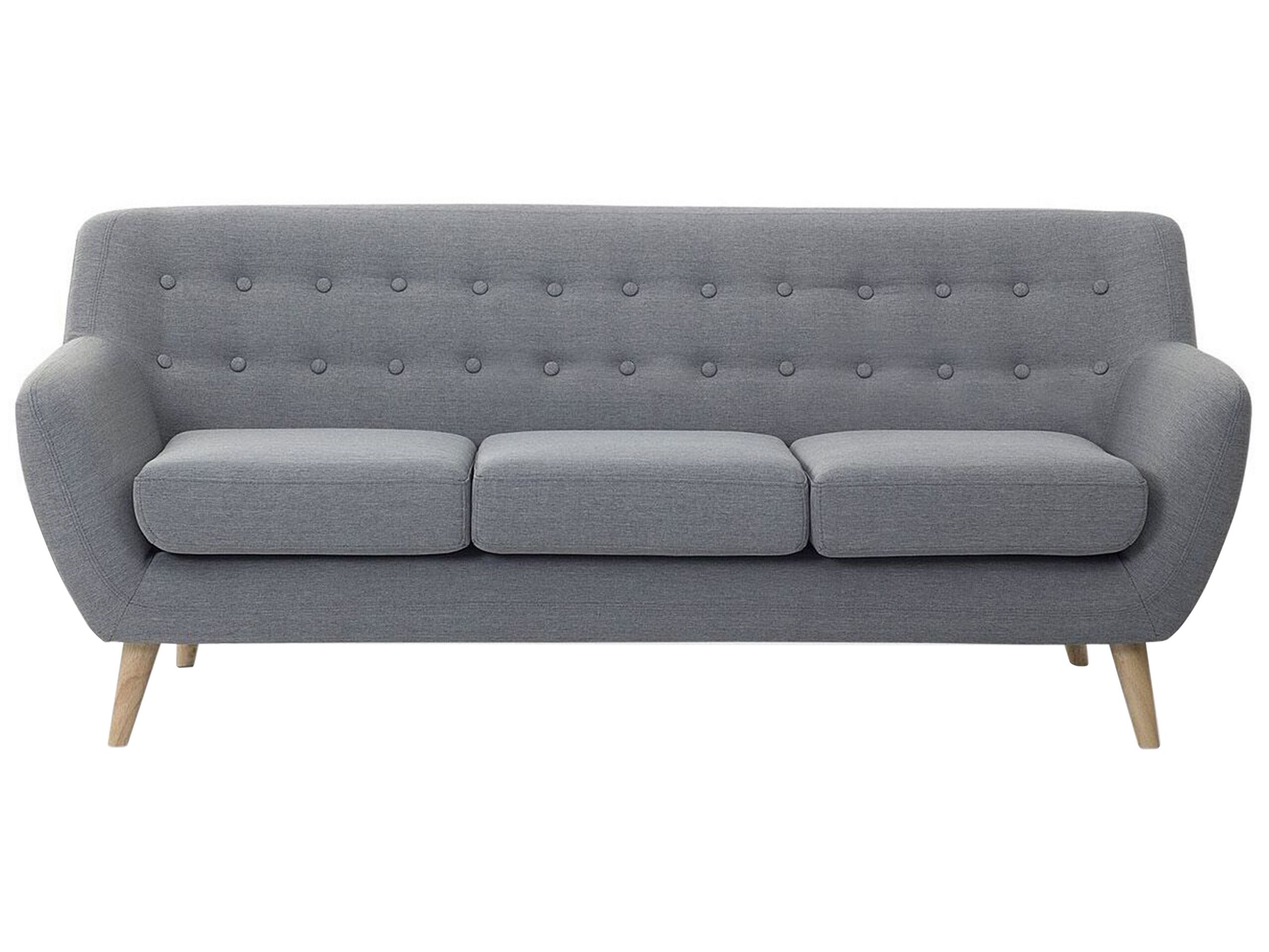 3 Seater Fabric Sofa Grey MOTALA - Gemini Interiors