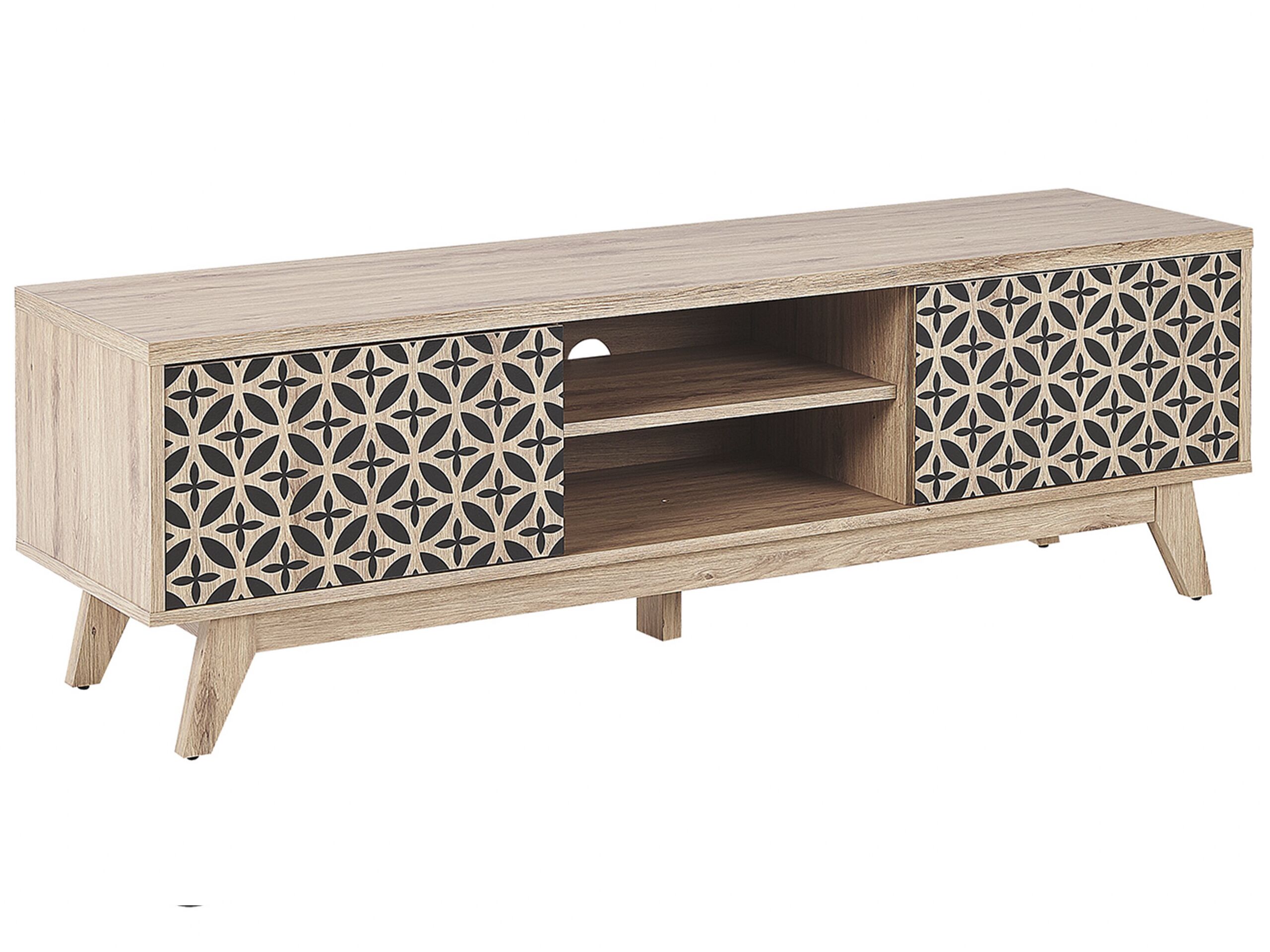 TV Stand Light Wood PRESCOT - Gemini Interiors