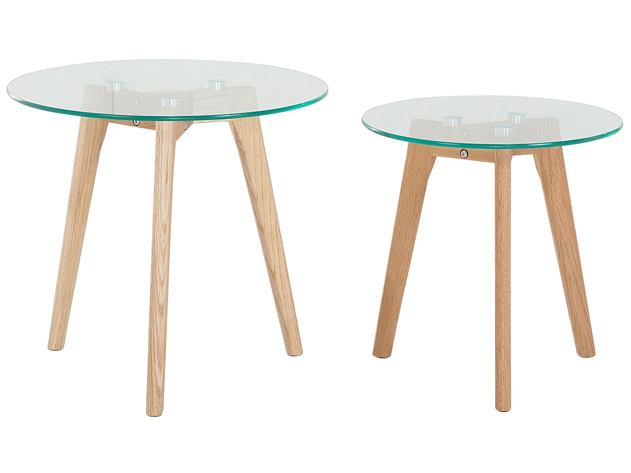 Nest of 2 Glass Top Coffee Tables MISSOURI - Gemini Interiors