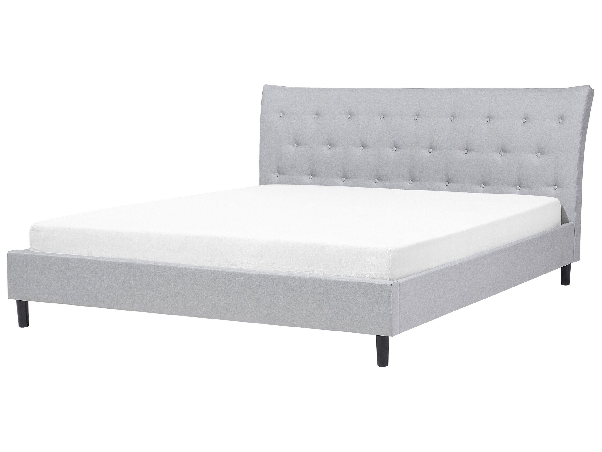 Fabric EU Super King Bed Grey SAVERNE - Gemini Interiors