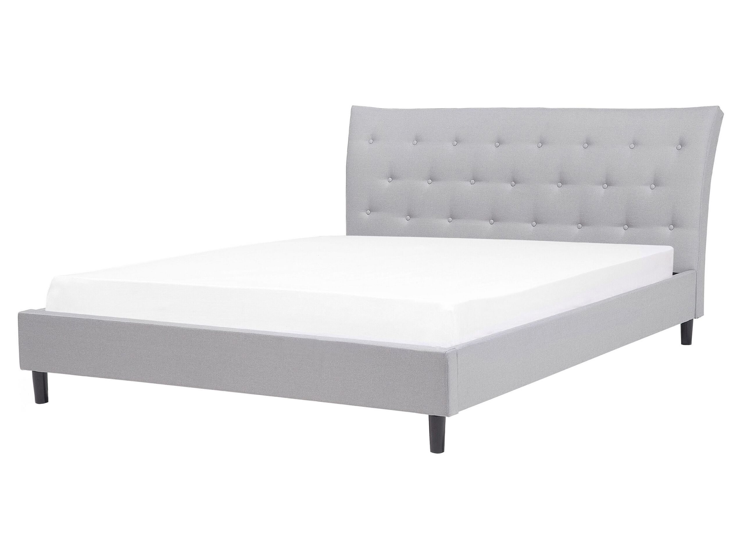 Fabric EU King Size Bed Grey SAVERNE - Gemini Interiors