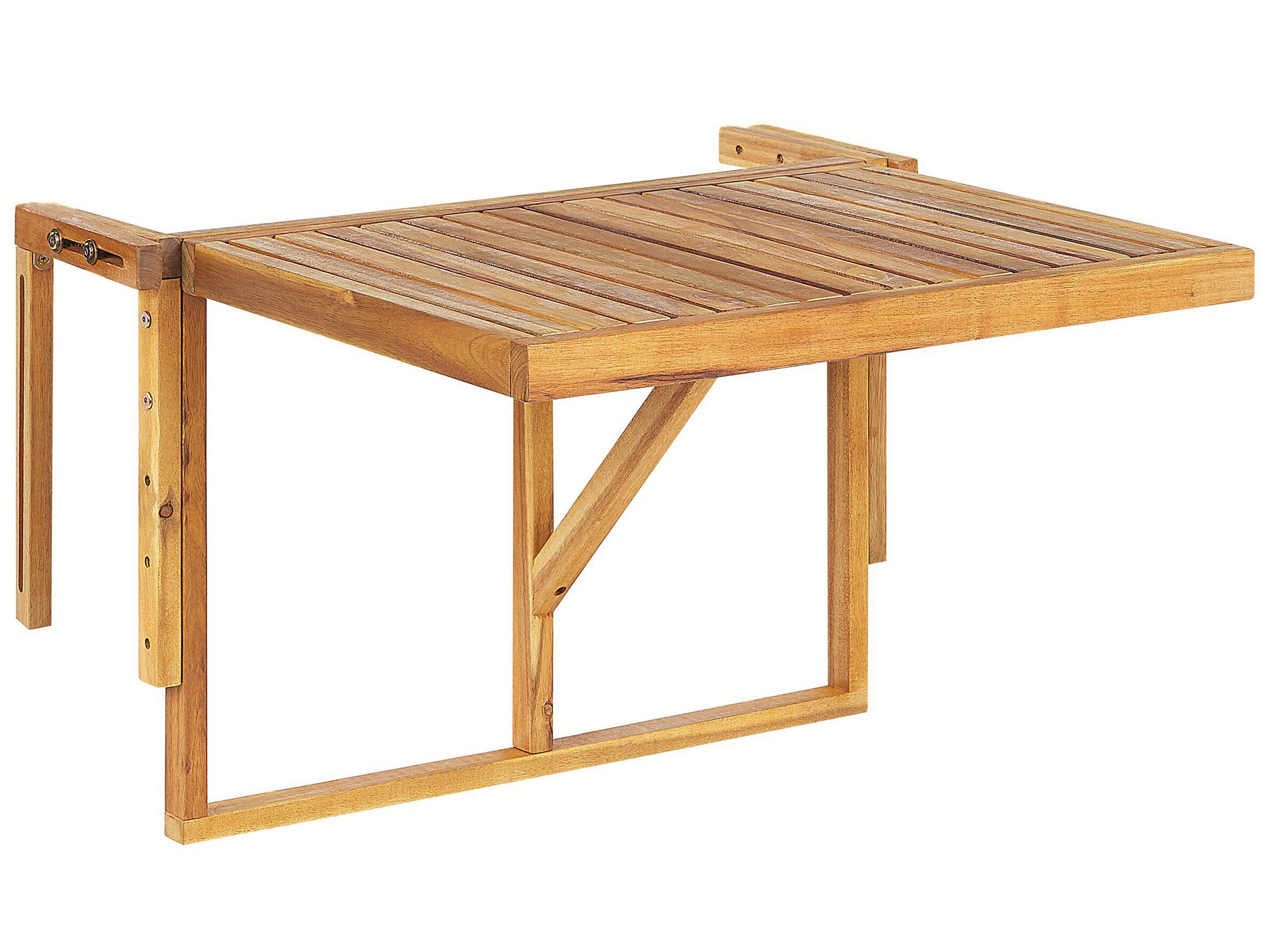 Acacia Balcony Hanging Table 60 x 40 cm Light Wood UDINE - Gemini Interiors