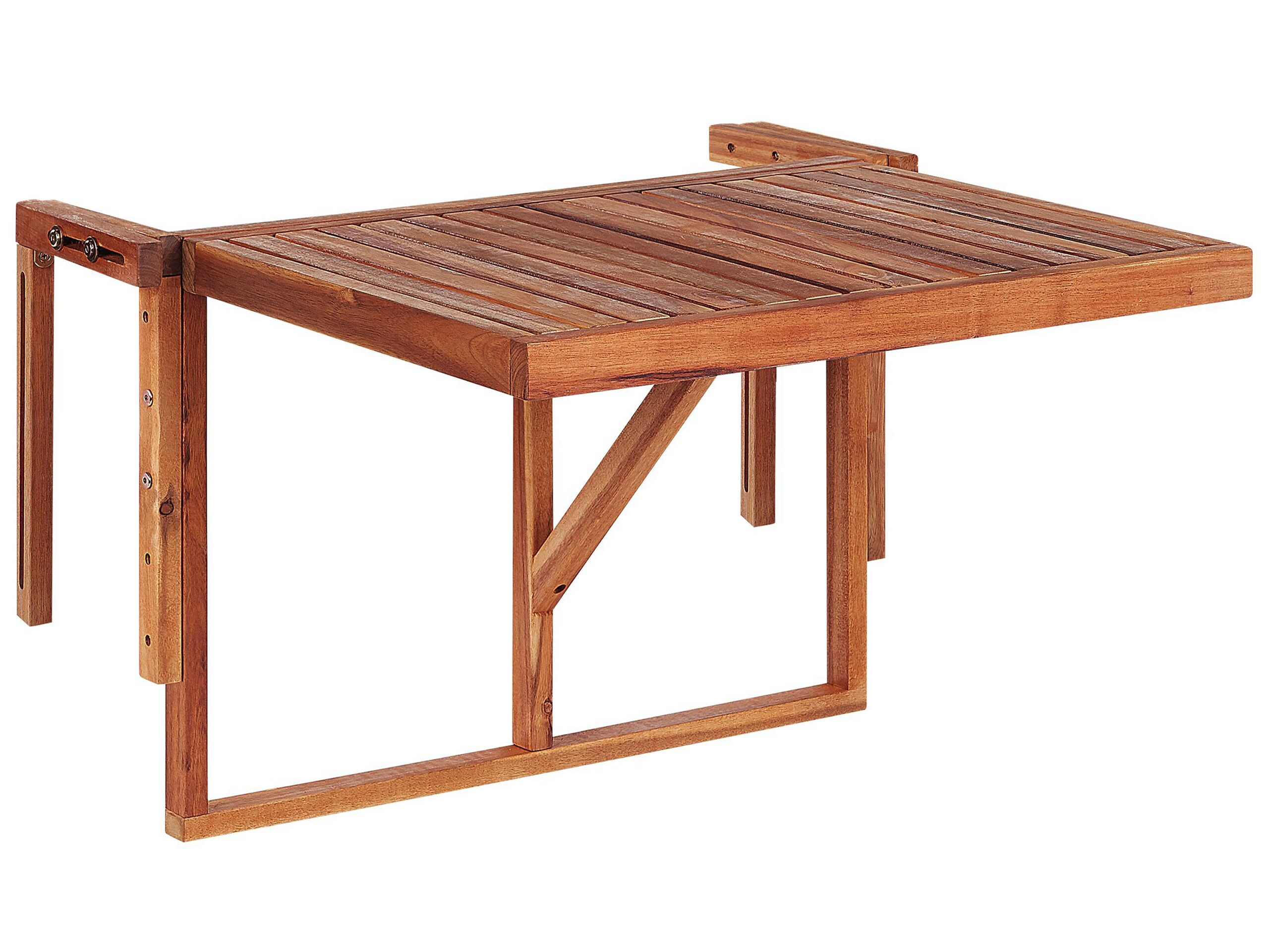 Acacia Balcony Hanging Table 60 x 40 cm Dark Wood UDINE - Gemini Interiors