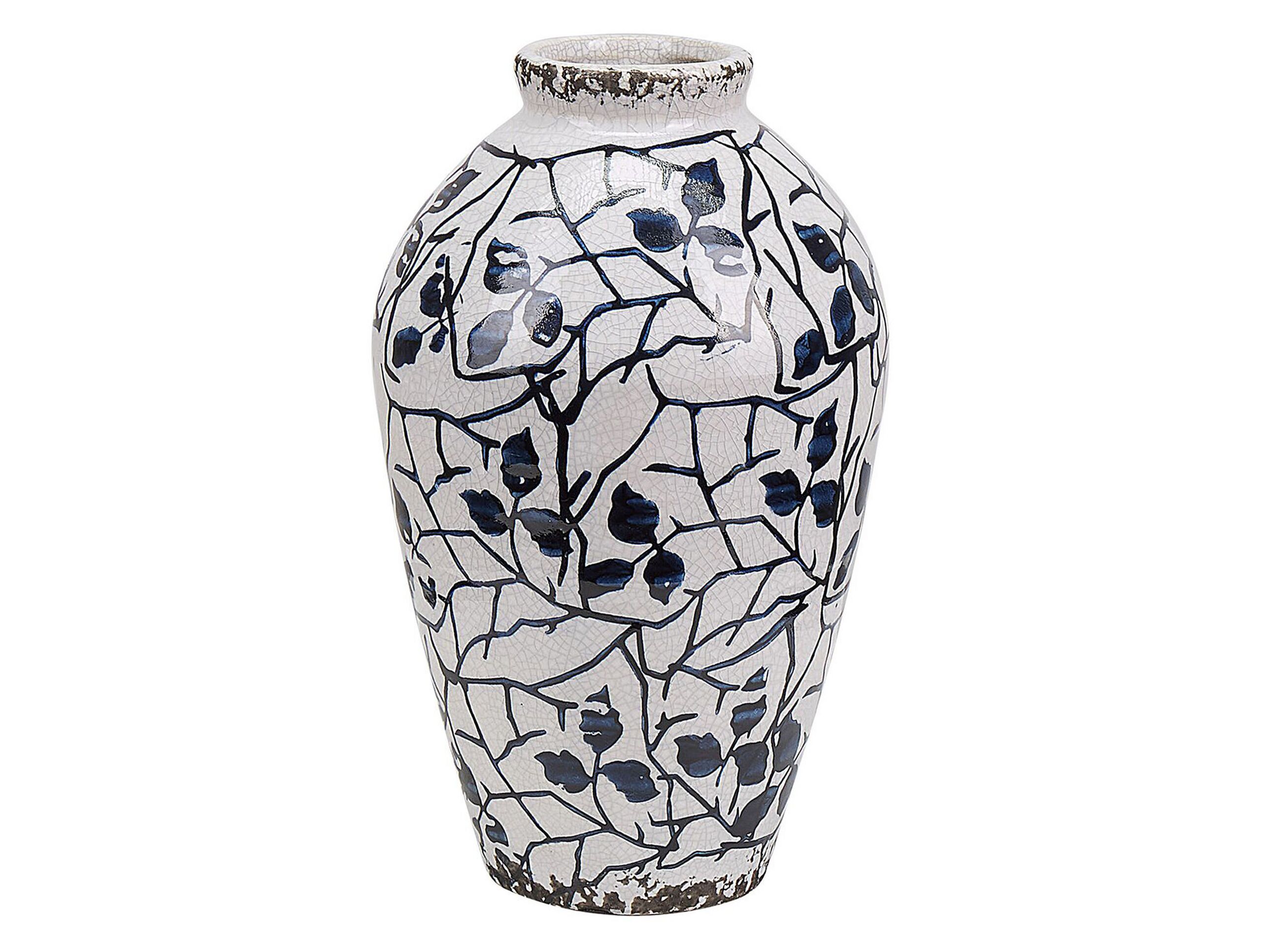 Stoneware Flower Vase 20 Blue - Gemini Interiors